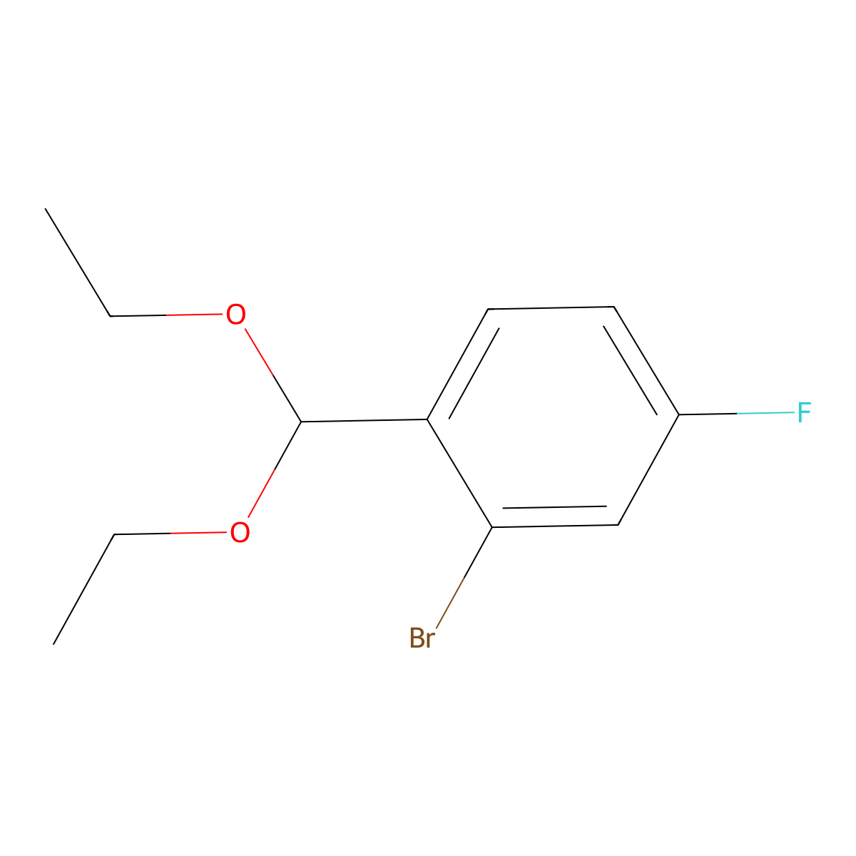 2-Bromo-1-(diethoxymethyl)-4-fluorobenzene molecular structure, CAS 198967-20-3