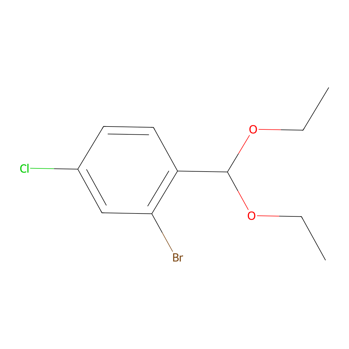 2-Bromo-4-chloro-1-(diethoxymethyl)benzene molecular structure, CAS 198967-22-5
