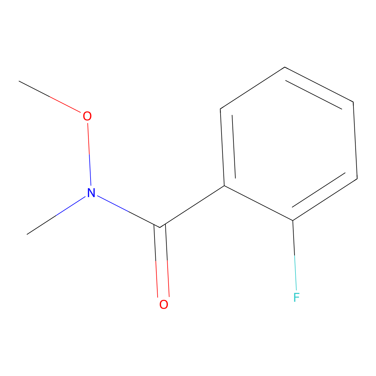 2-fluoro-N-methoxy-N-methylbenzamide molecular structure, CAS 198967-24-7
