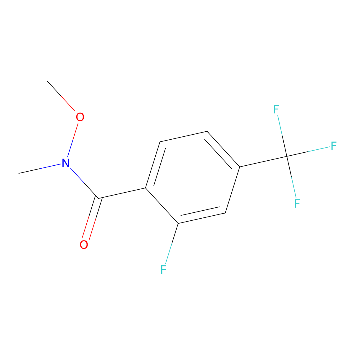 Benzamide, 2-fluoro-N-methoxy-N-methyl-4-(trifluoromethyl)- molecular structure, CAS 198967-27-0