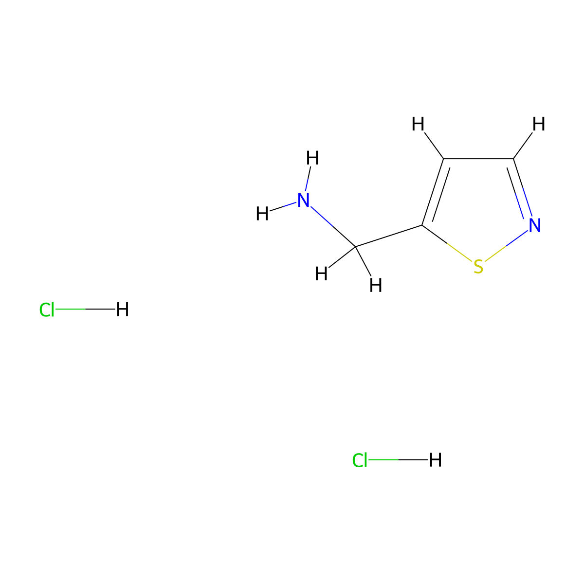 (1,2-Thiazol-5-yl)methanamine dihydrochloride molecular structure, CAS 1989671-20-6