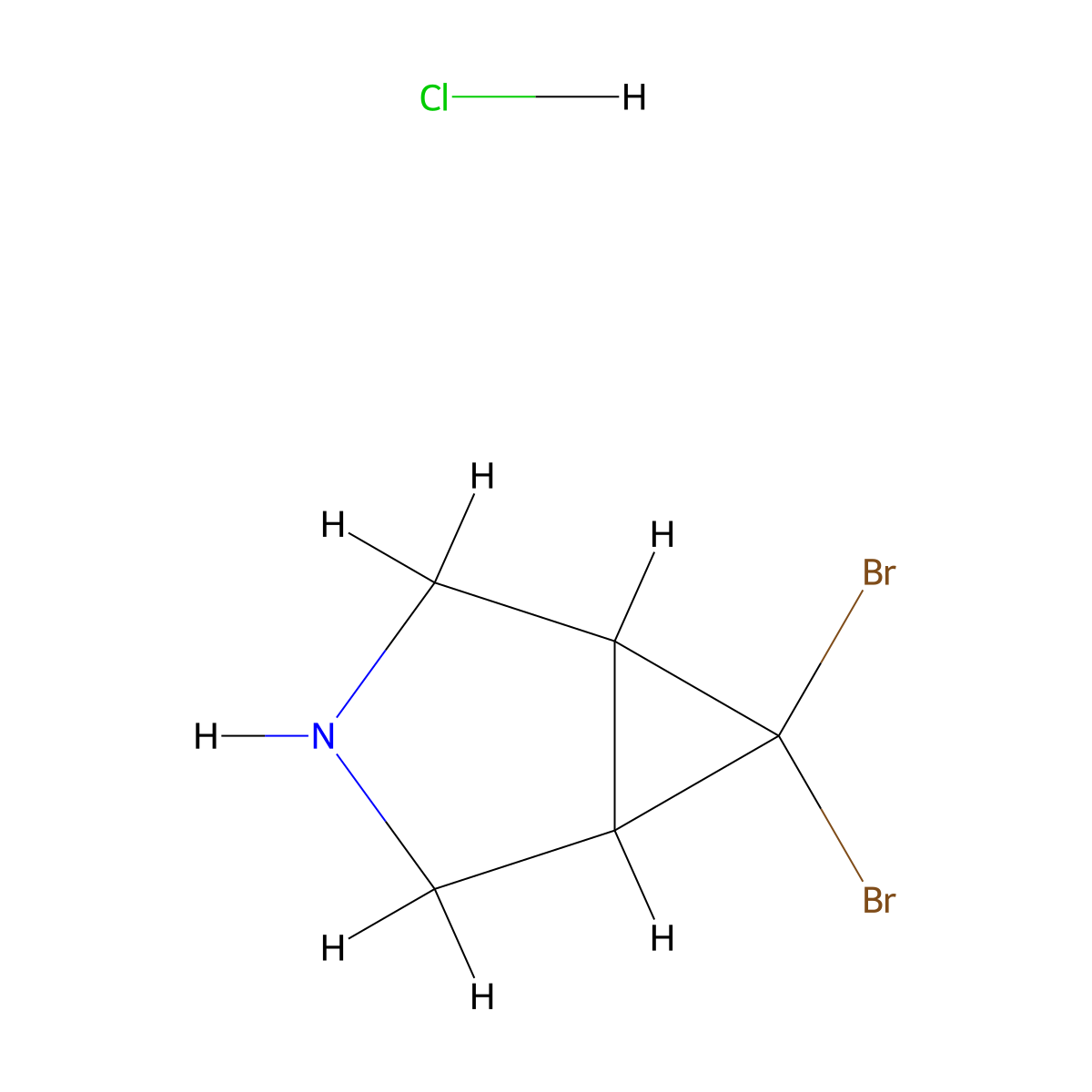 6,6-Dibromo-3-azabicyclo(3.1.0)hexane hydrochloride molecular structure, CAS 1989671-22-8