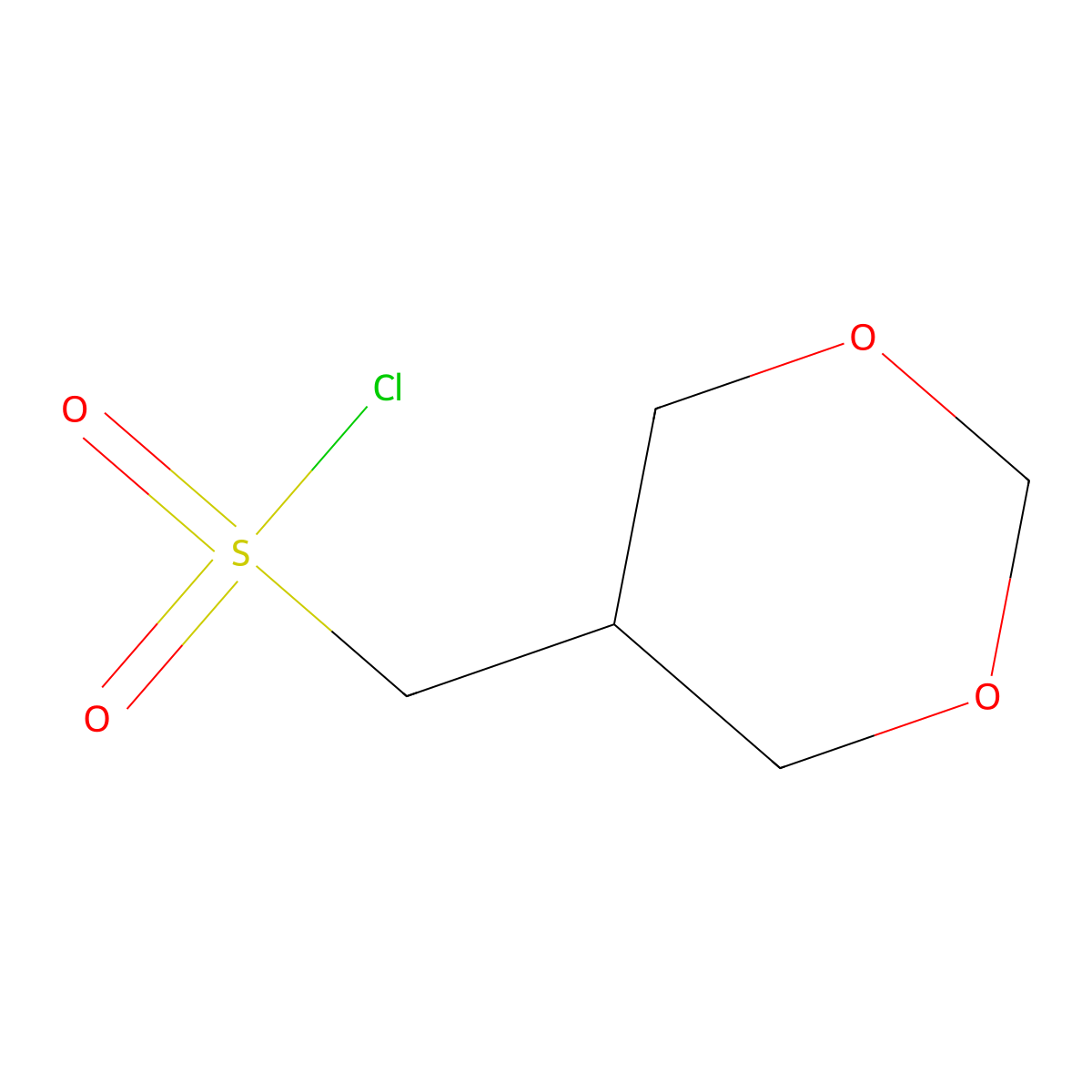 (1,3-Dioxan-5-yl)methanesulfonyl chloride molecular structure, CAS 1989671-23-9