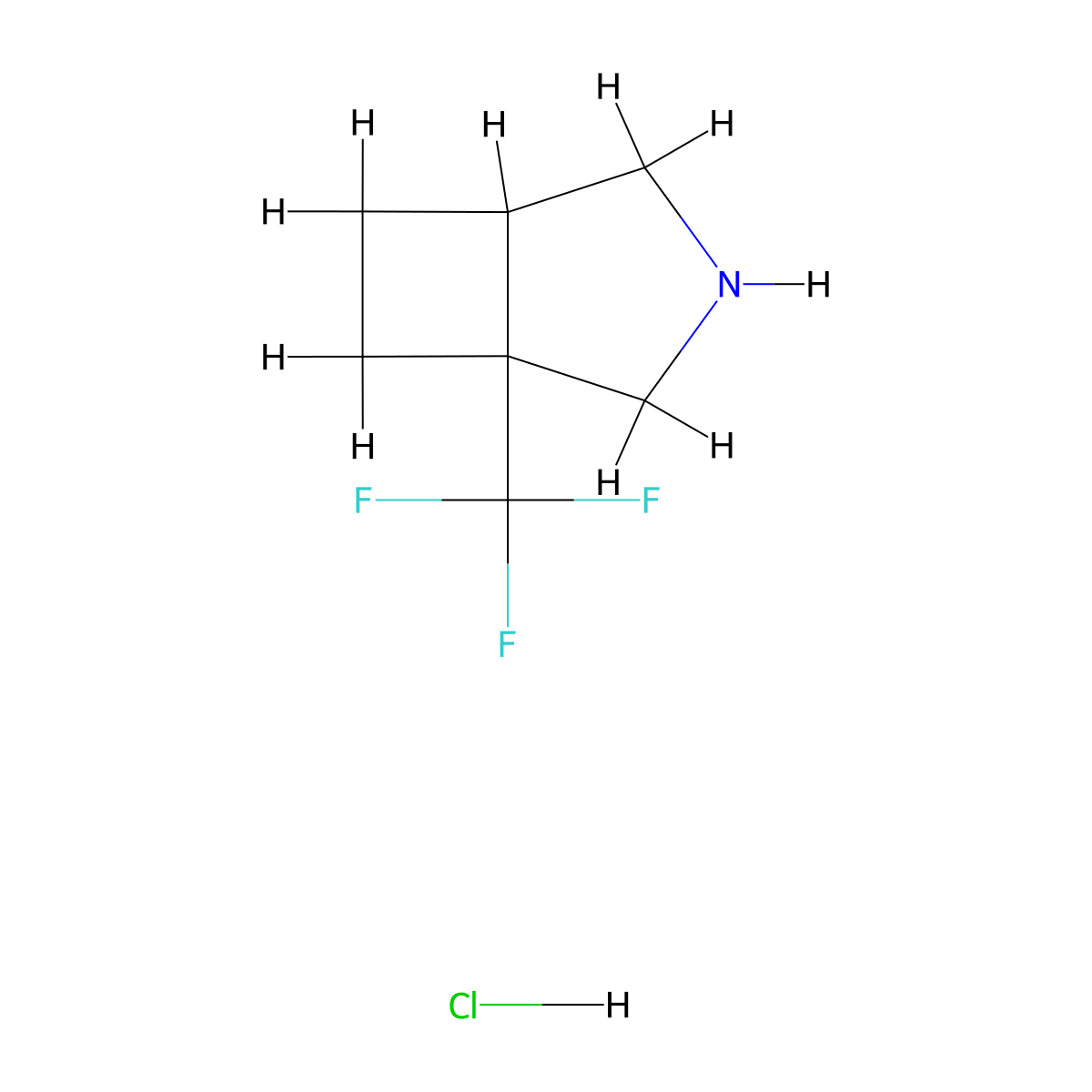 1-(Trifluoromethyl)-3-azabicyclo[3.2.0]heptane hydrochloride molecular structure, CAS 1989671-24-0