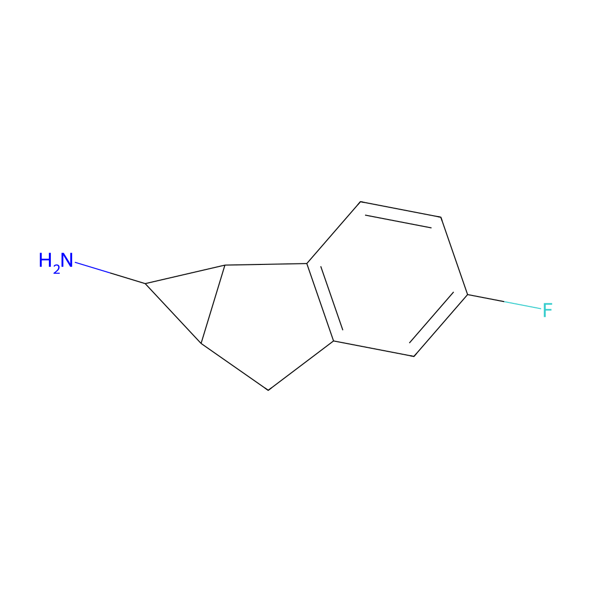 4-fluoro-1H,1aH,6H,6aH-cyclopropa[a]inden-1-amine molecular structure, CAS 1989671-28-4