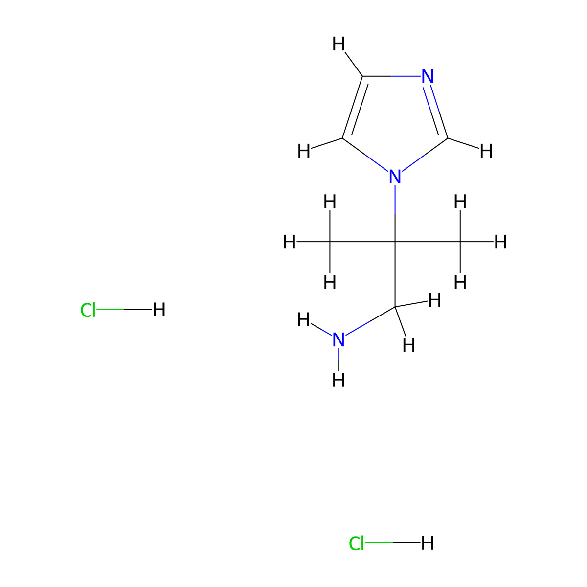 2-(1H-imidazol-1-yl)-2-methylpropan-1-amine dihydrochloride molecular structure, CAS 1989671-30-8