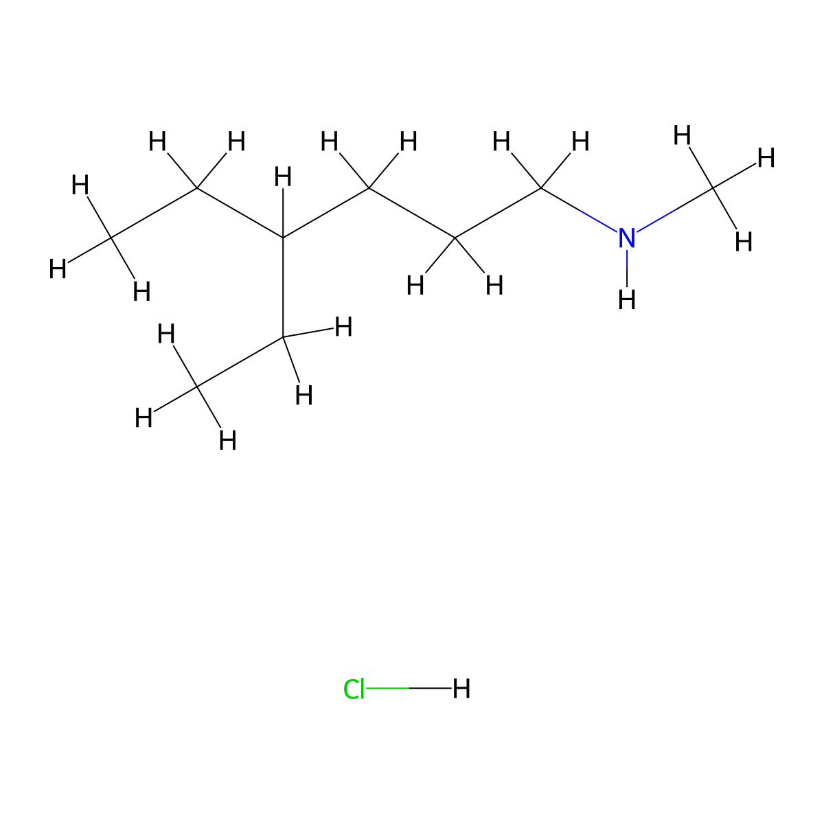 (4-Ethylhexyl)(methyl)amine hydrochloride molecular structure, CAS 1989671-33-1