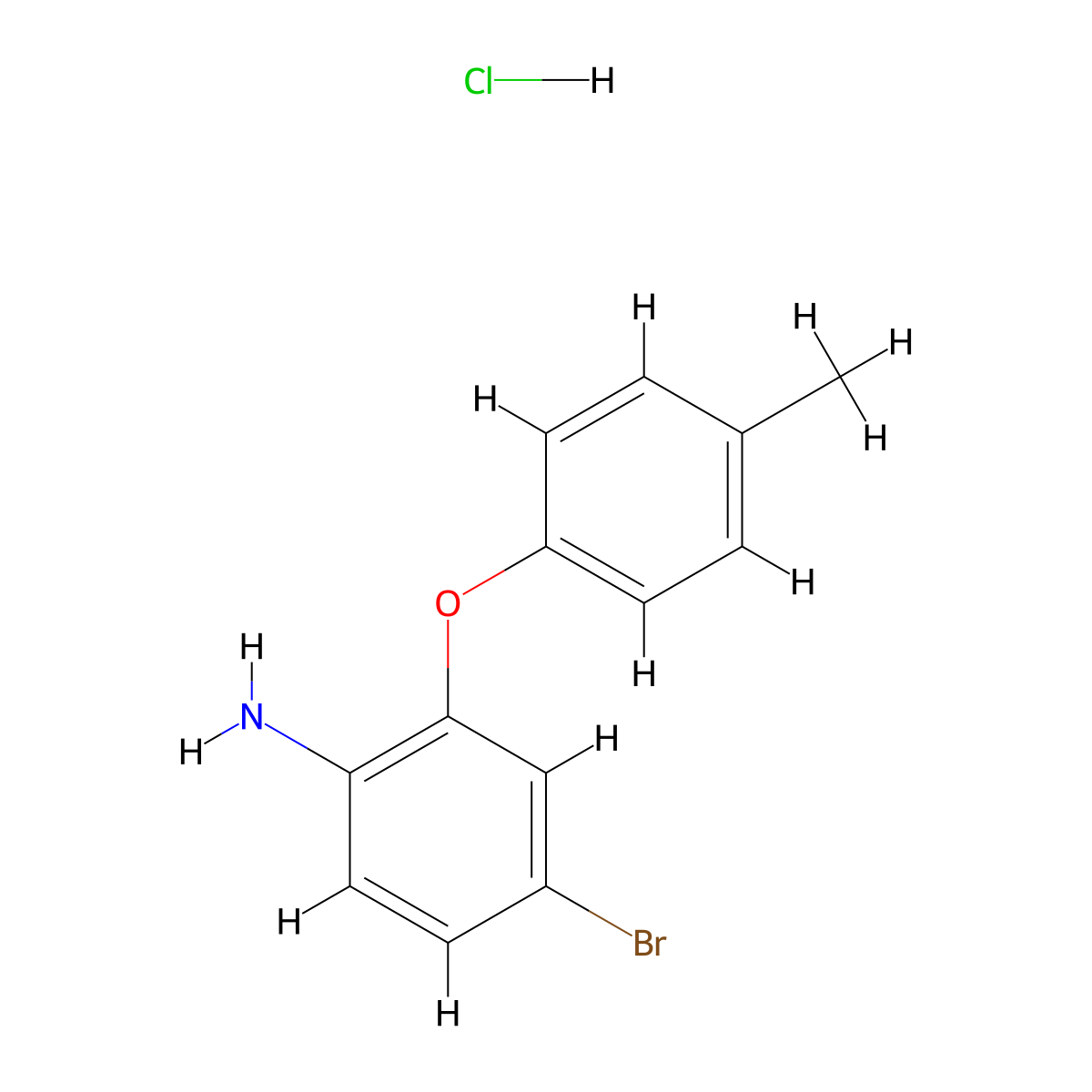 4-Bromo-2-(4-methylphenoxy)aniline hydrochloride molecular structure, CAS 1989671-34-2