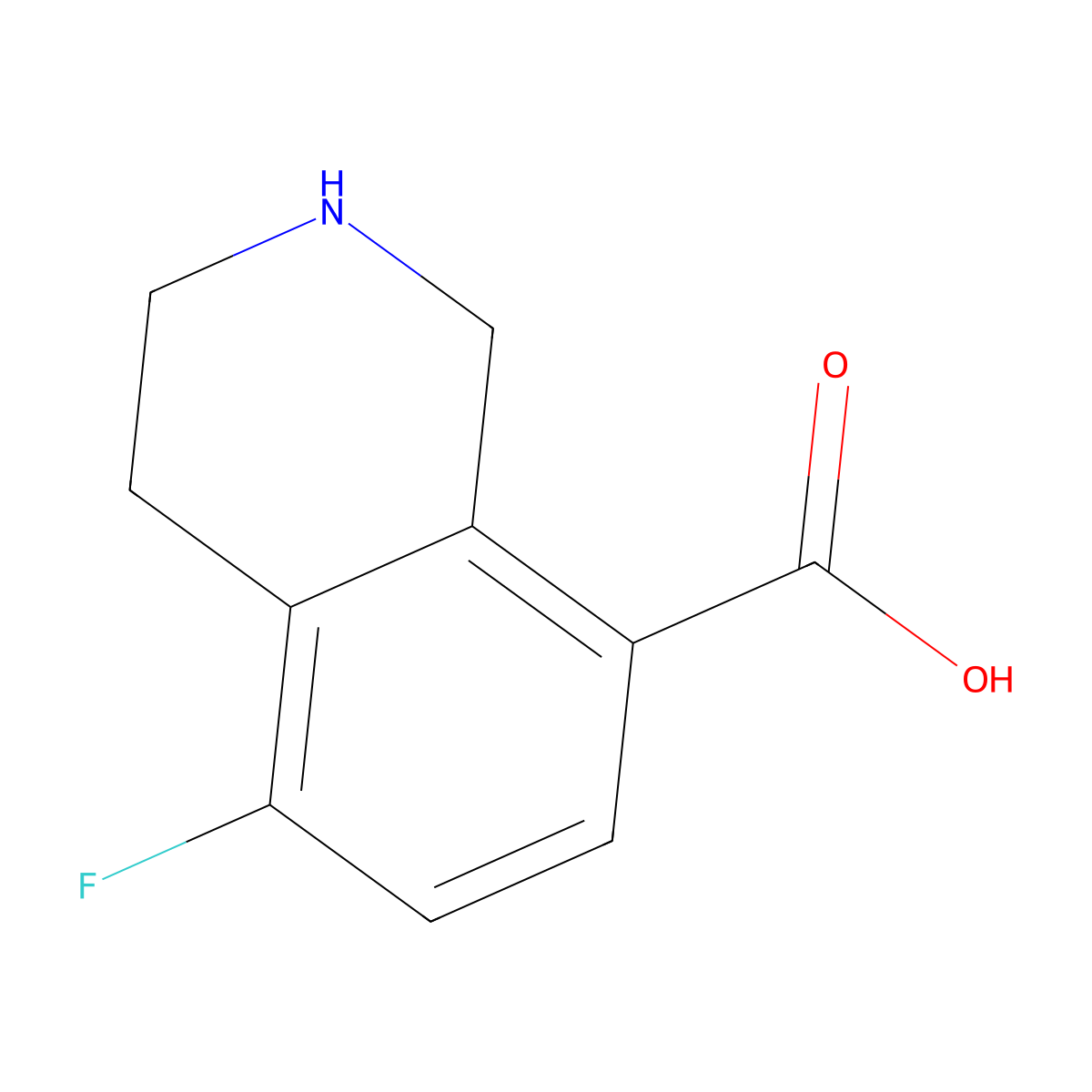 5-Fluoro-1,2,3,4-tetrahydroisoquinoline-8-carboxylic acid molecular structure, CAS 1989671-39-7
