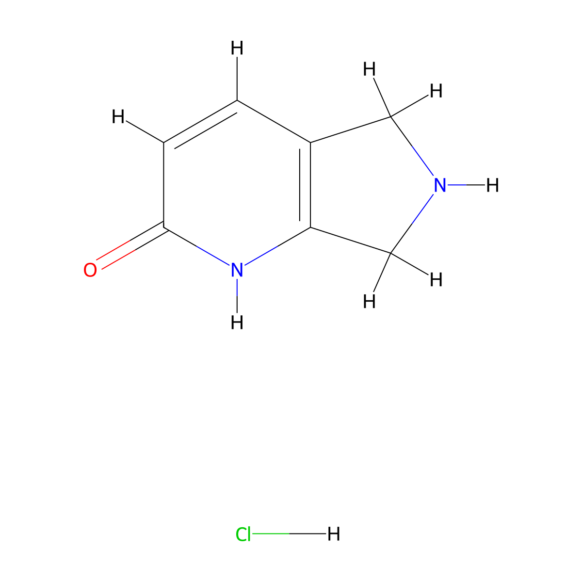 5H,6H,7H-pyrrolo(3,4-b)pyridin-2-ol hydrochloride molecular structure, CAS 1989671-41-1