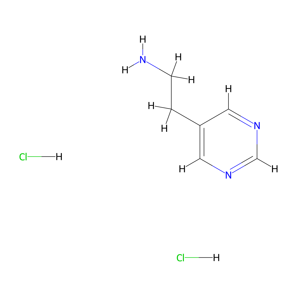 2-(Pyrimidin-5-yl)ethan-1-amine dihydrochloride molecular structure, CAS 1989671-46-6