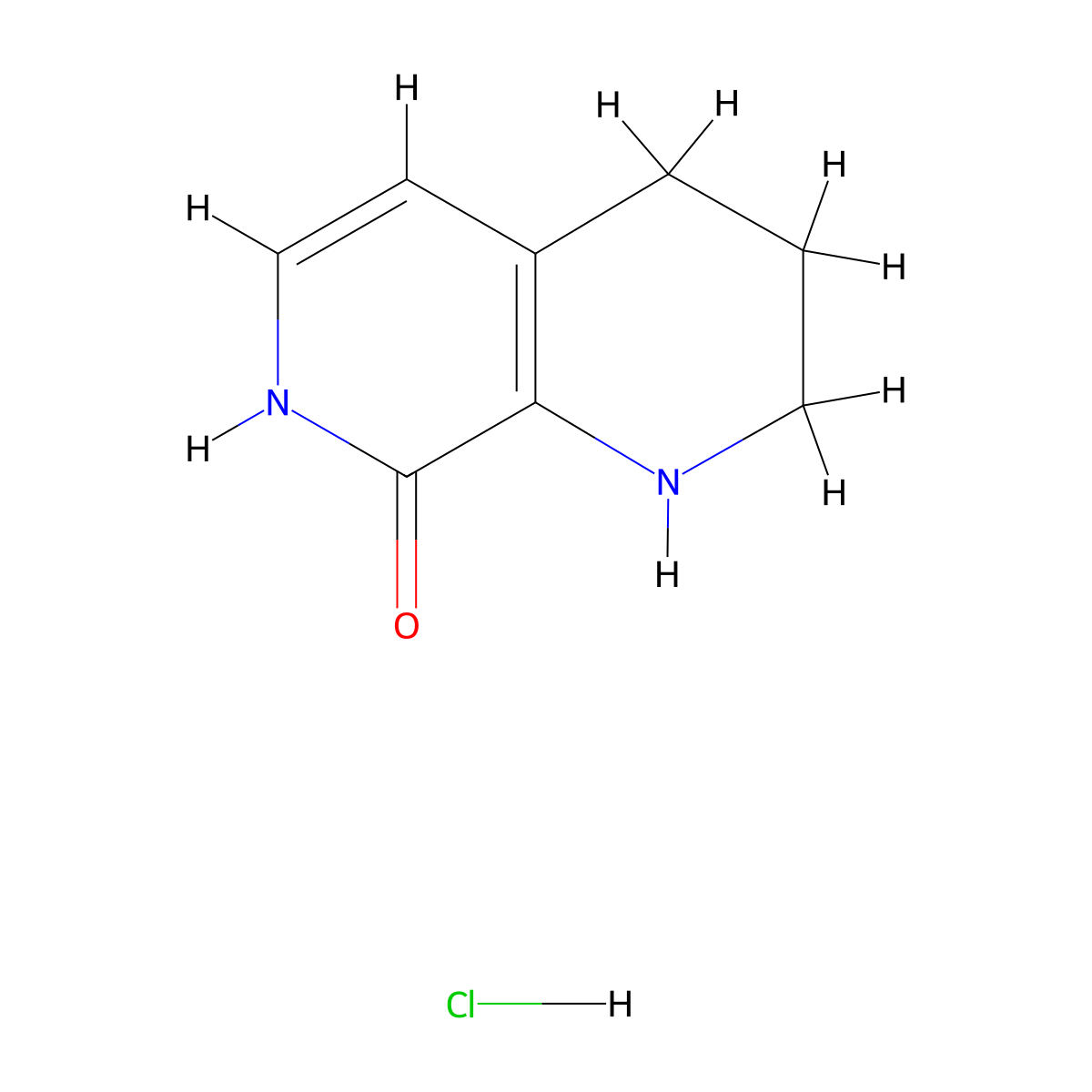 1,2,3,4,7,8-Hexahydro-1,7-naphthyridin-8-one hydrochloride molecular structure, CAS 1989671-47-7