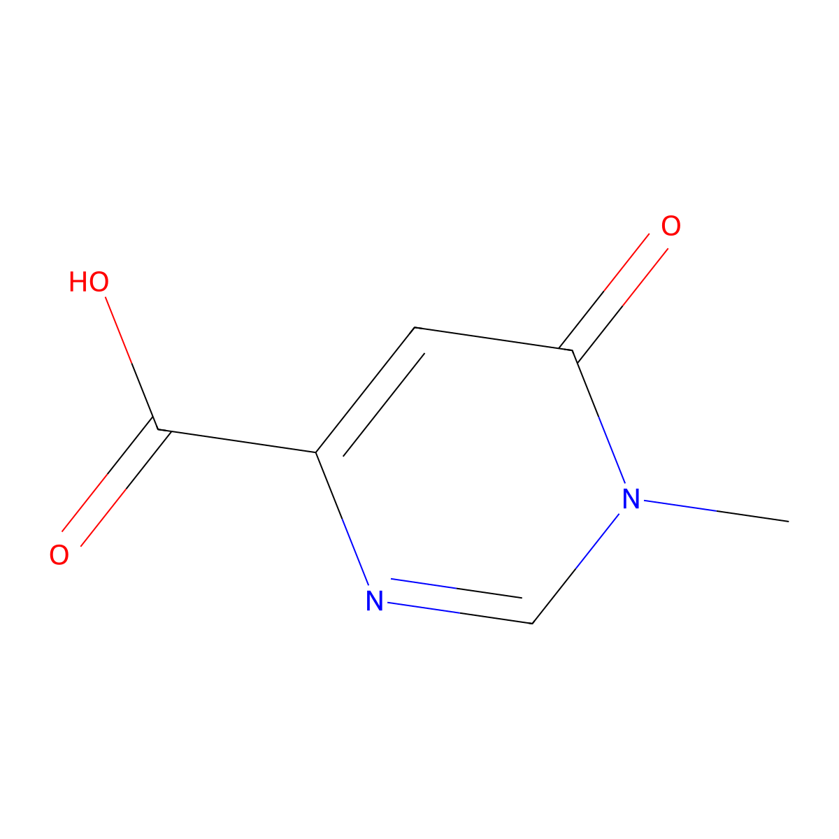 1-Methyl-6-oxo-1,6-dihydropyrimidine-4-carboxylic acid molecular structure, CAS 1989671-51-3