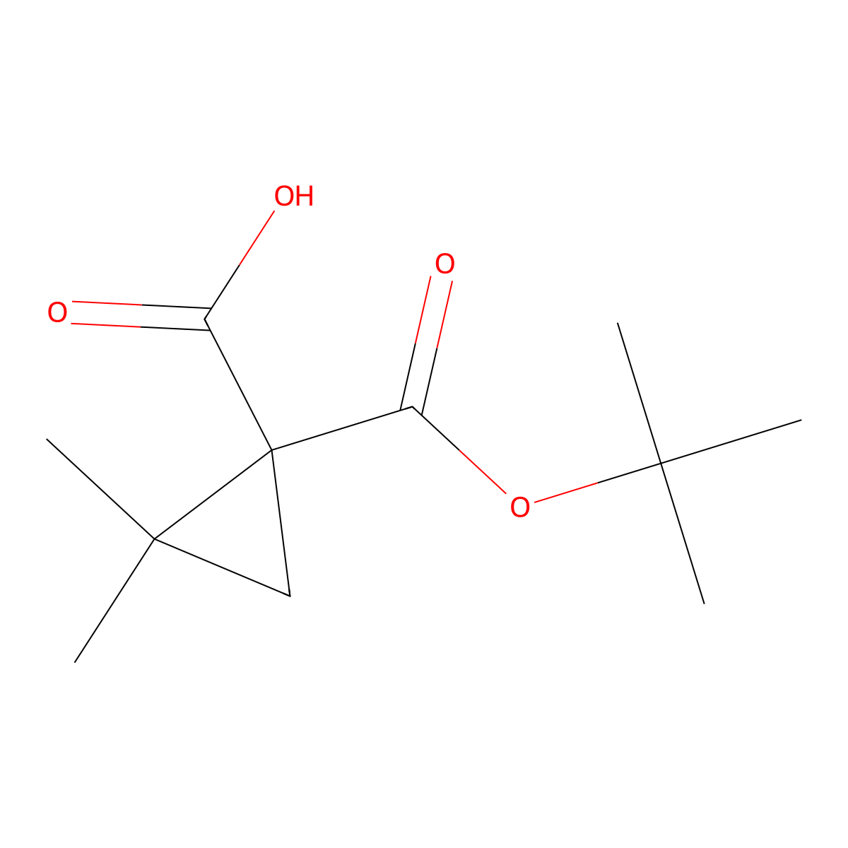 1-[(Tert-butoxy)carbonyl]-2,2-dimethylcyclopropane-1-carboxylic acid molecular structure, CAS 1989671-53-5