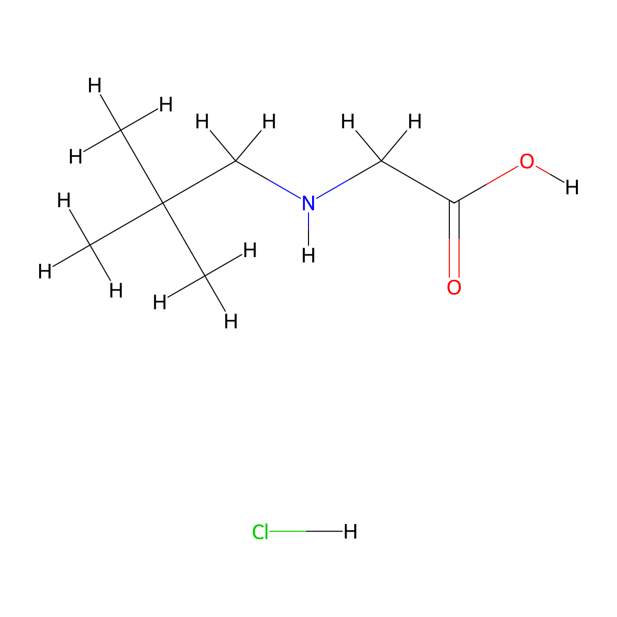 2-[(2,2-Dimethylpropyl)amino]acetic acid hydrochloride molecular structure, CAS 1989671-55-7