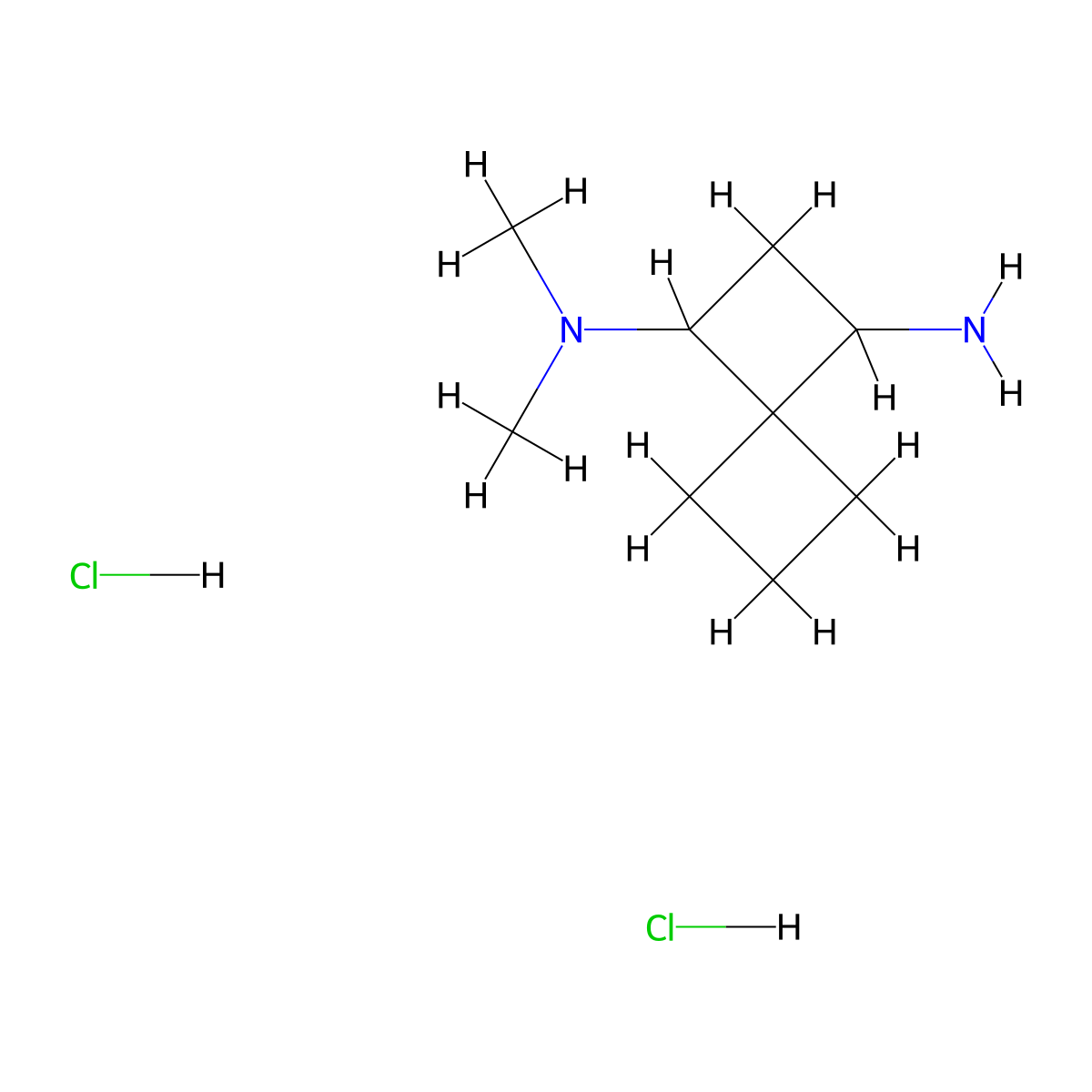 N1,N1-dimethylspiro[3.3]heptane-1,3-diamine dihydrochloride molecular structure, CAS 1989671-57-9