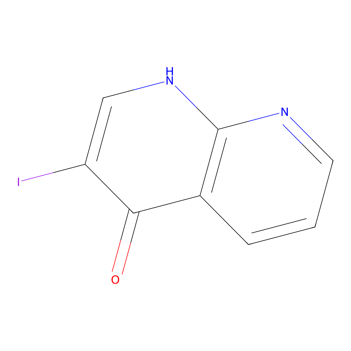 3-Iodo-1,8-naphthyridin-4-ol molecular structure, CAS 1989671-58-0