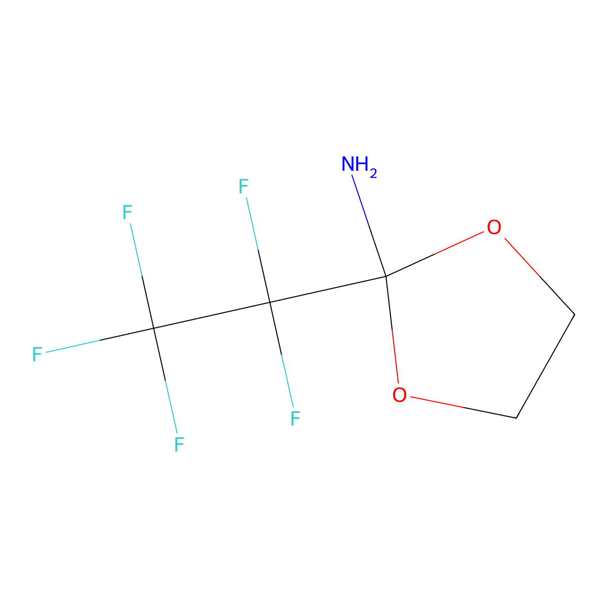 2-(Pentafluoroethyl)-1,3-dioxolan-2-amine molecular structure, CAS 1989671-61-5