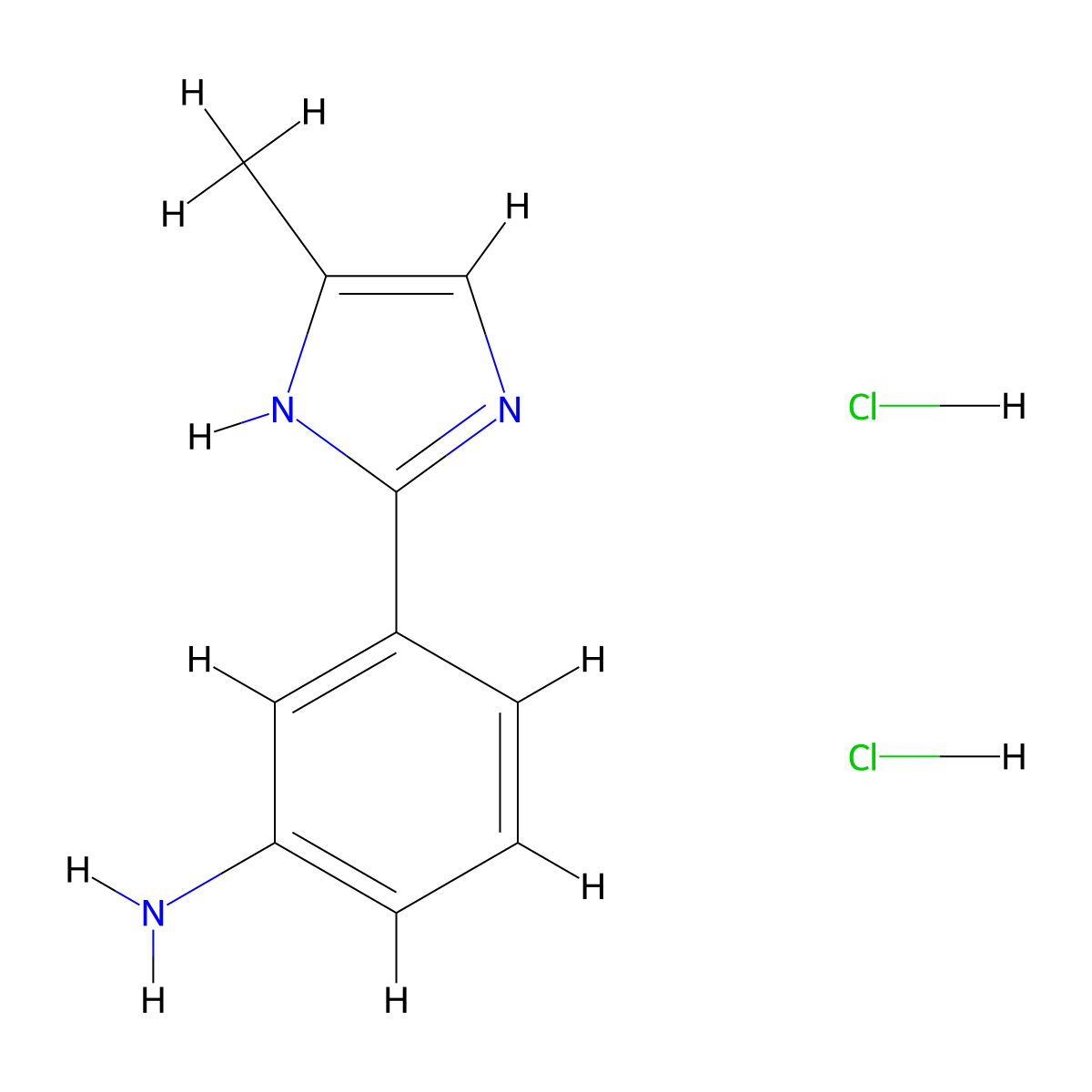 3-(5-methyl-1H-imidazol-2-yl)aniline dihydrochloride molecular structure, CAS 1989671-71-7