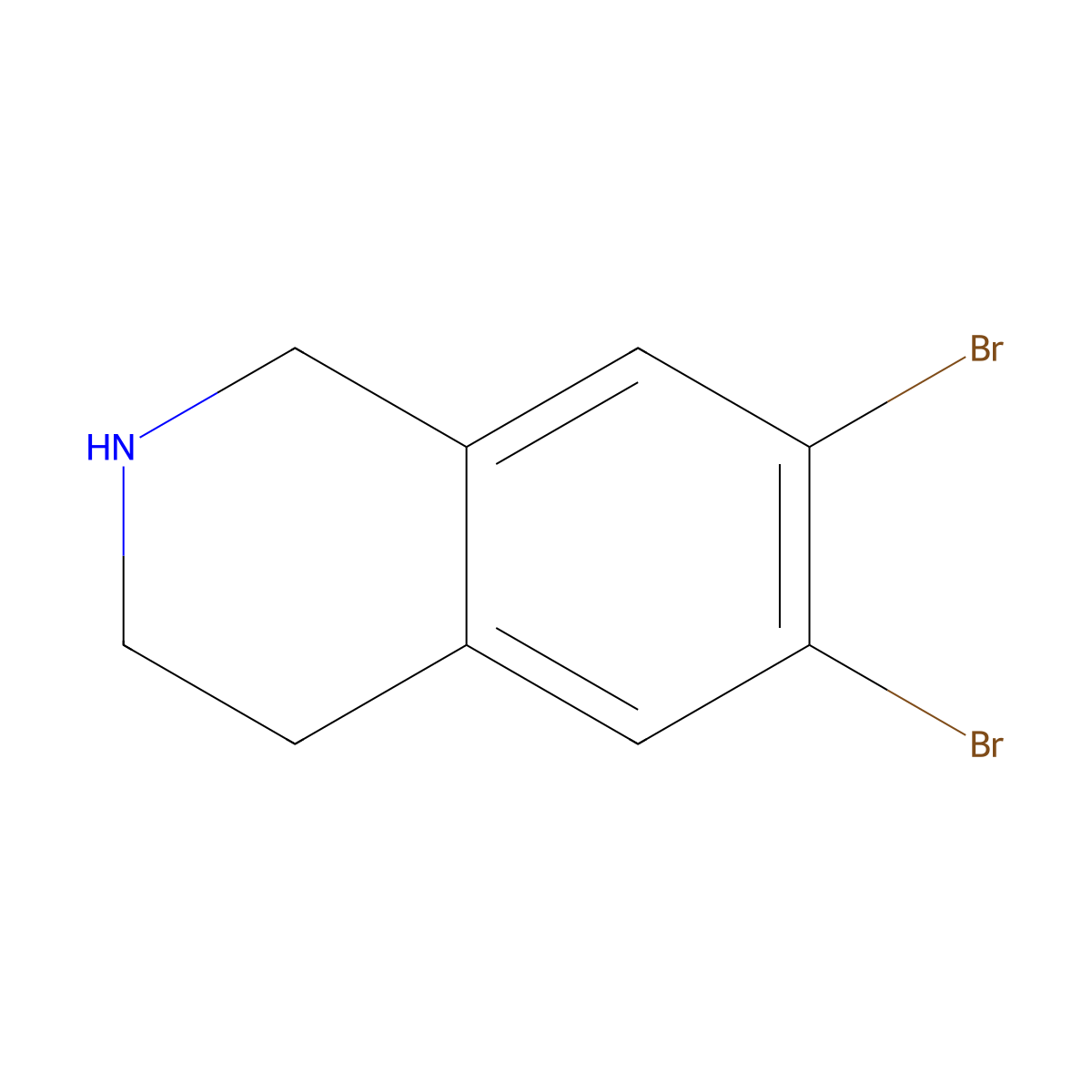 6,7-Dibromo-1,2,3,4-tetrahydroisoquinoline molecular structure, CAS 1989671-73-9