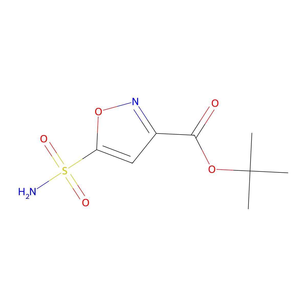 Tert-butyl 5-sulfamoyl-1,2-oxazole-3-carboxylate molecular structure, CAS 1989671-75-1