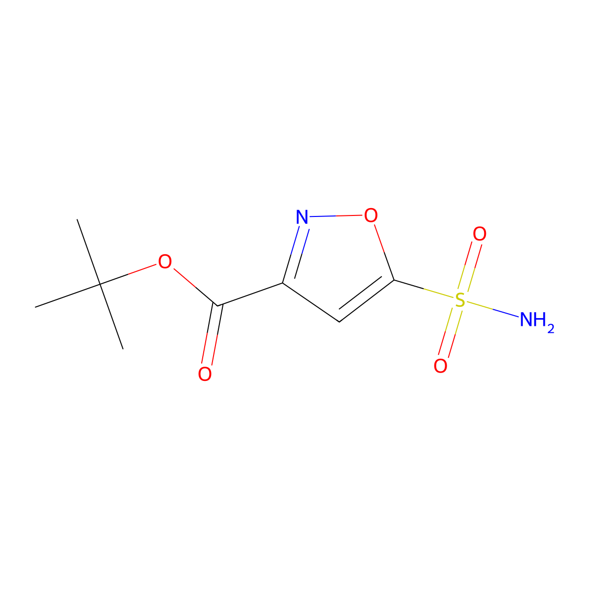Tert-butyl 5-sulfamoyl-1,2-oxazole-3-carboxylate molecular structure, CAS 1989671-75-1