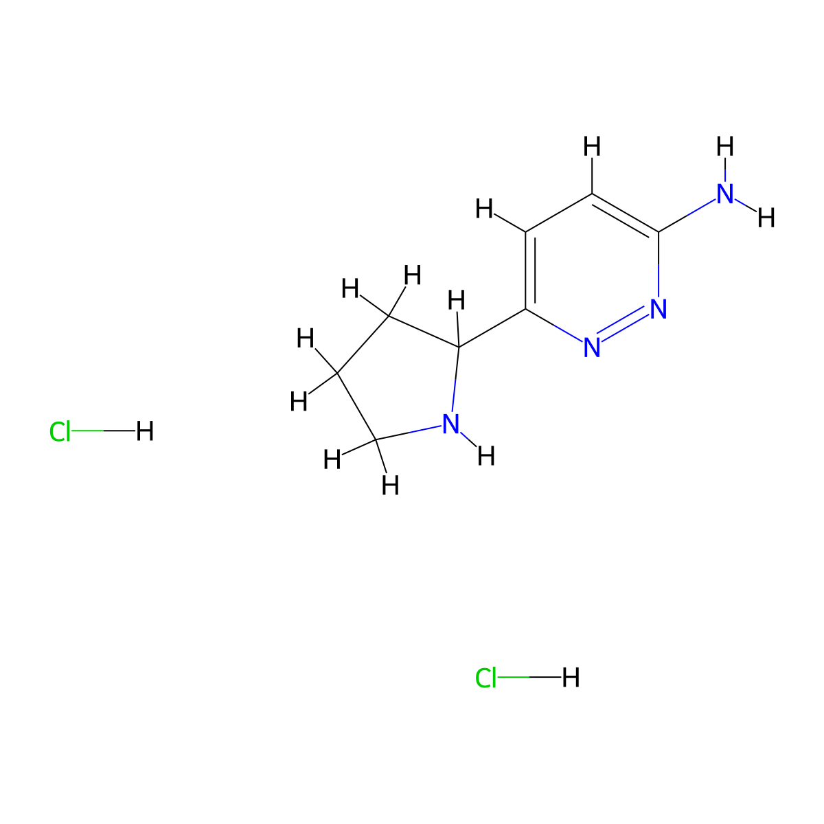 6-(Pyrrolidin-2-yl)pyridazin-3-amine dihydrochloride molecular structure, CAS 1989671-76-2