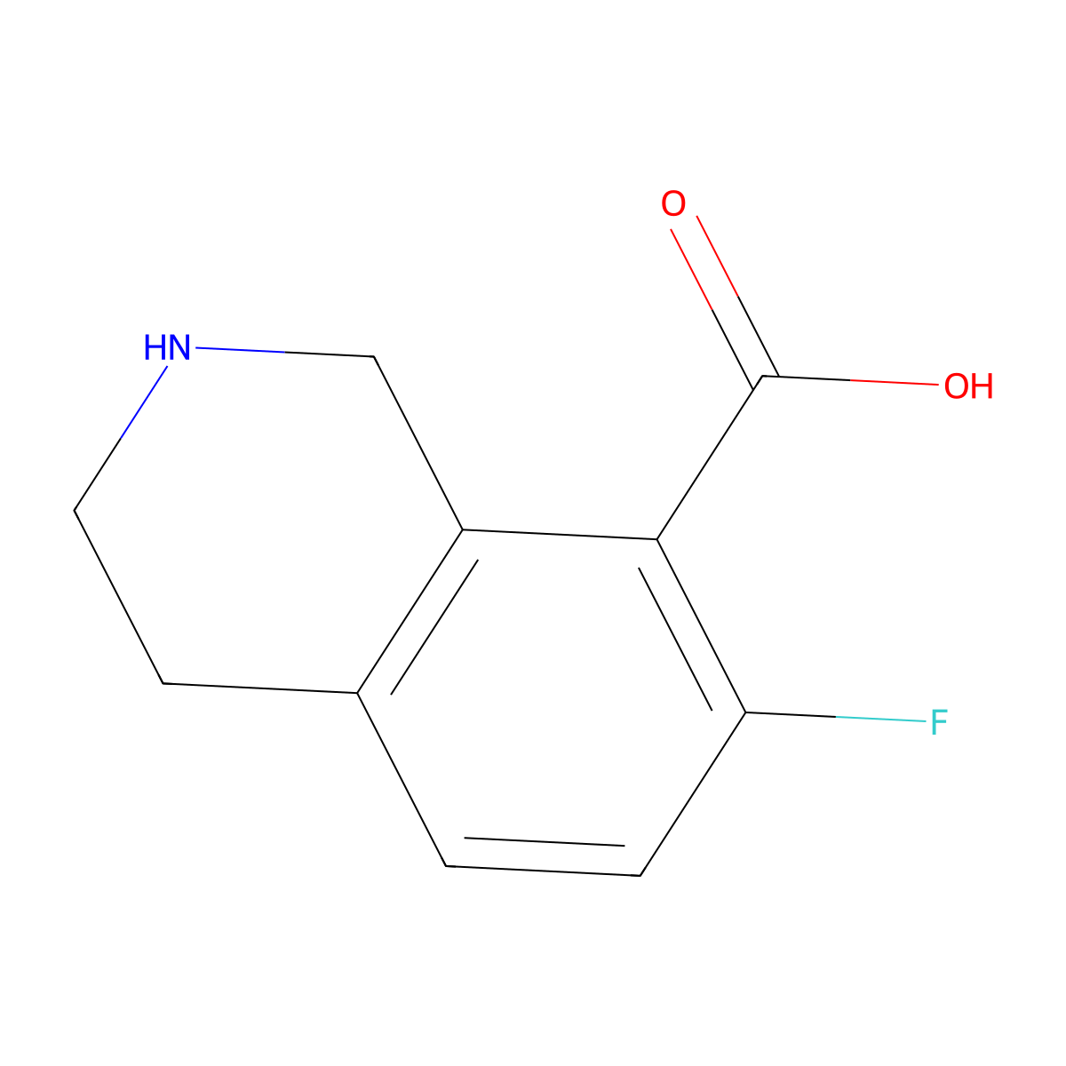 7-Fluoro-1,2,3,4-tetrahydroisoquinoline-8-carboxylic acid molecular structure, CAS 1989671-77-3