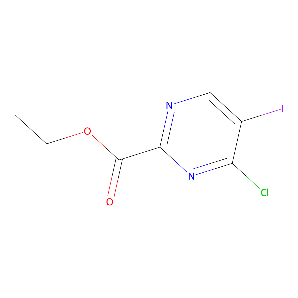 Ethyl 4-chloro-5-iodopyrimidine-2-carboxylate molecular structure, CAS 1989671-82-0