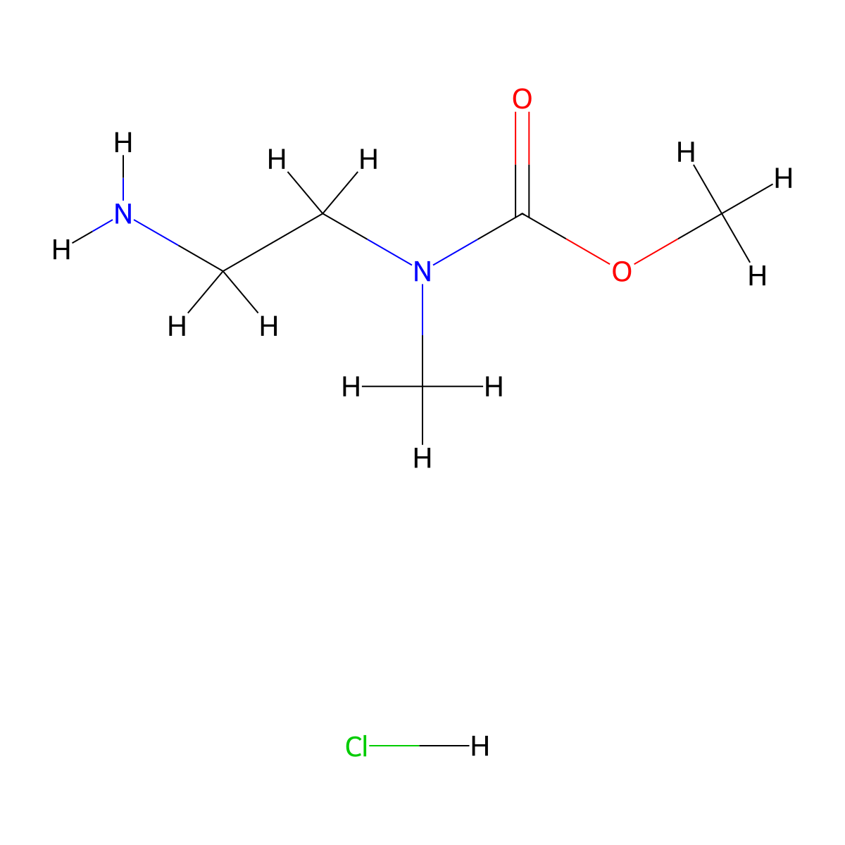 methyl N-(2-aminoethyl)-N-methylcarbamate hydrochloride molecular structure, CAS 1989671-83-1