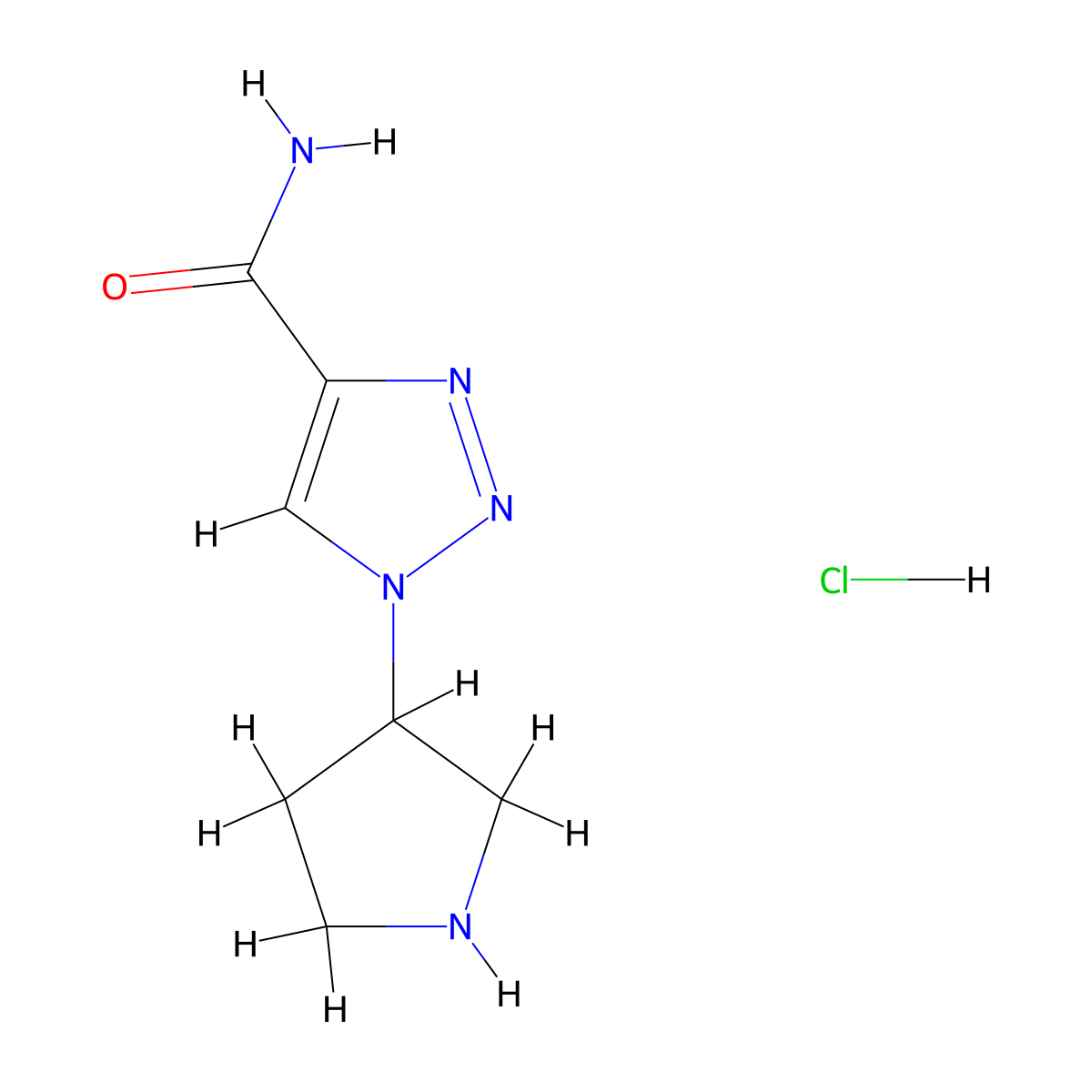 1-(pyrrolidin-3-yl)-1H-1,2,3-triazole-4-carboxamide hydrochloride molecular structure, CAS 1989671-84-2