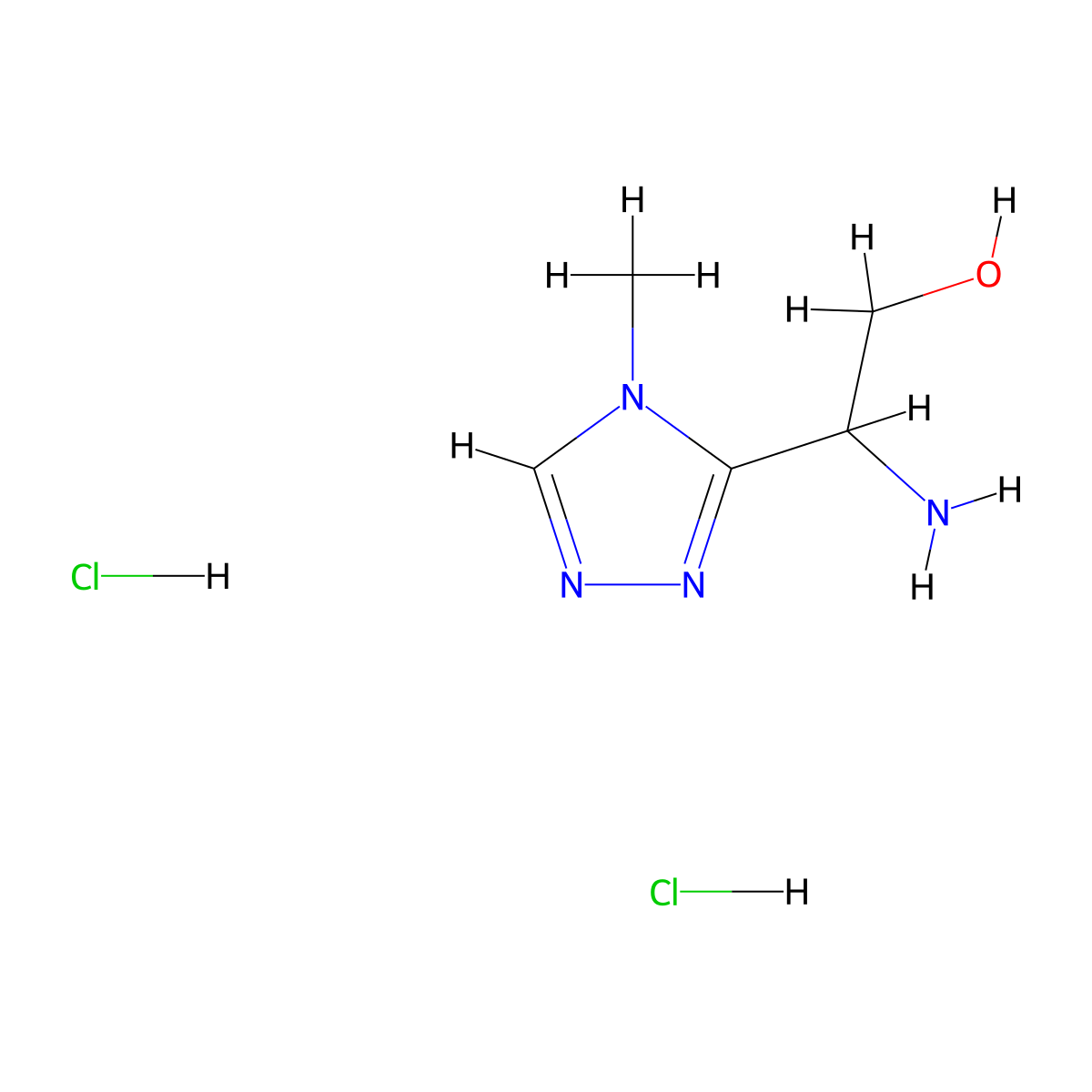 2-amino-2-(4-methyl-4H-1,2,4-triazol-3-yl)ethan-1-ol dihydrochloride molecular structure, CAS 1989671-86-4