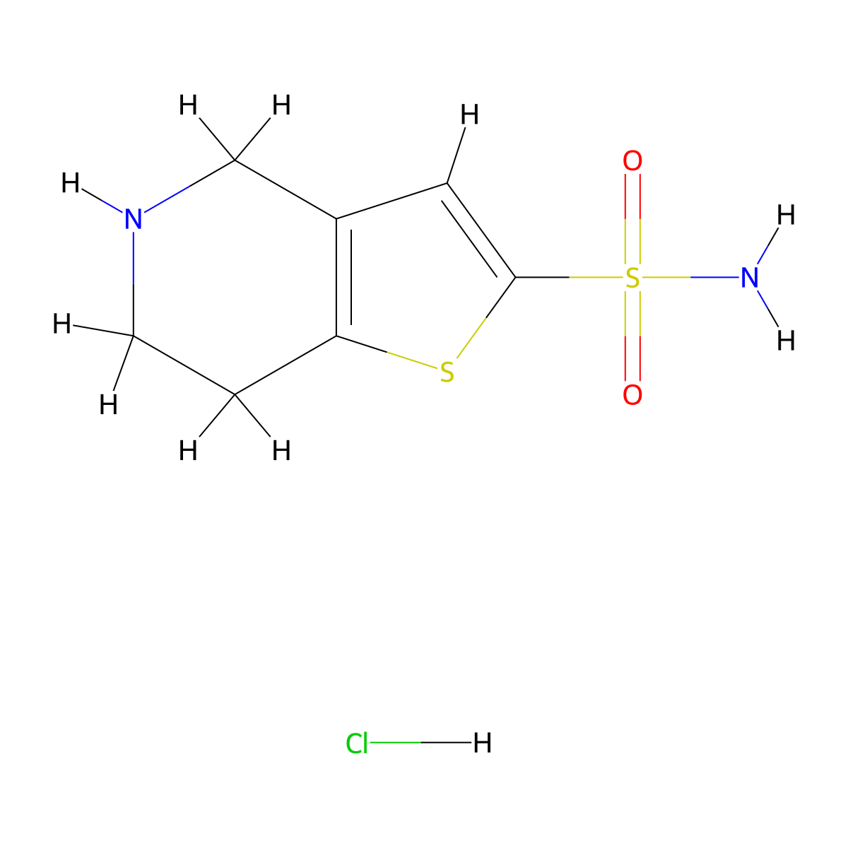 4H,5H,6H,7H-thieno[3,2-c]pyridine-2-sulfonamide hydrochloride molecular structure, CAS 1989671-89-7