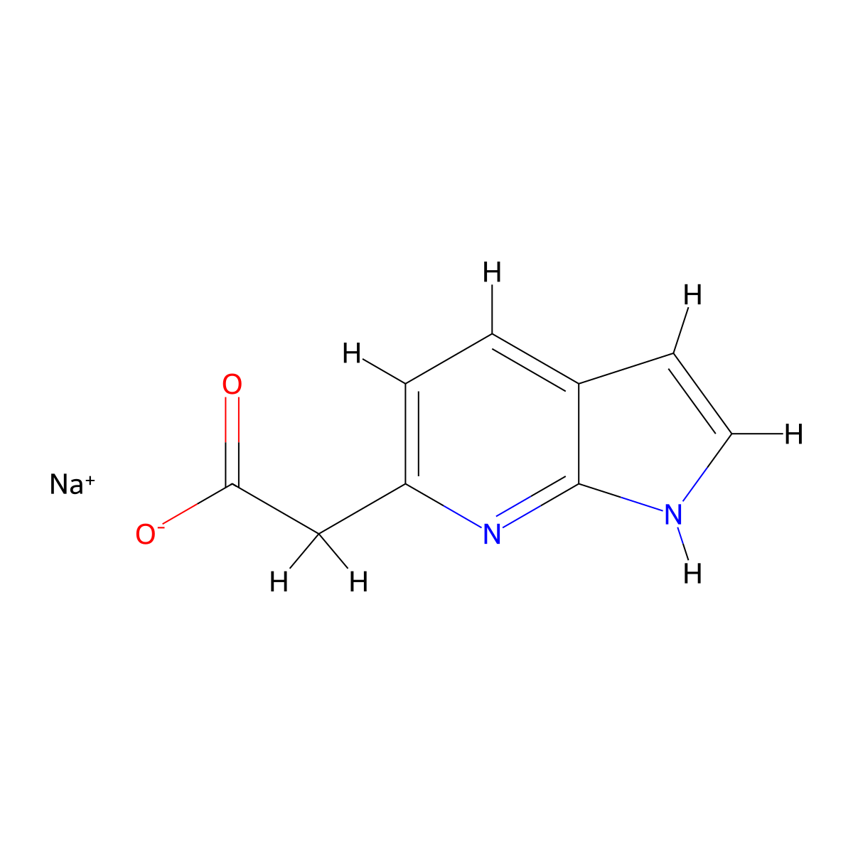 sodium 2-{1H-pyrrolo[2,3-b]pyridin-6-yl}acetate molecular structure, CAS 1989671-92-2