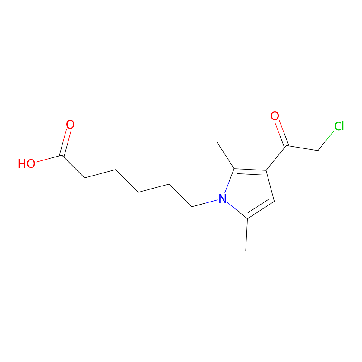 6-[3-(2-chloroacetyl)-2,5-dimethyl-1H-pyrrol-1-yl]hexanoic acid molecular structure, CAS 1989671-93-3