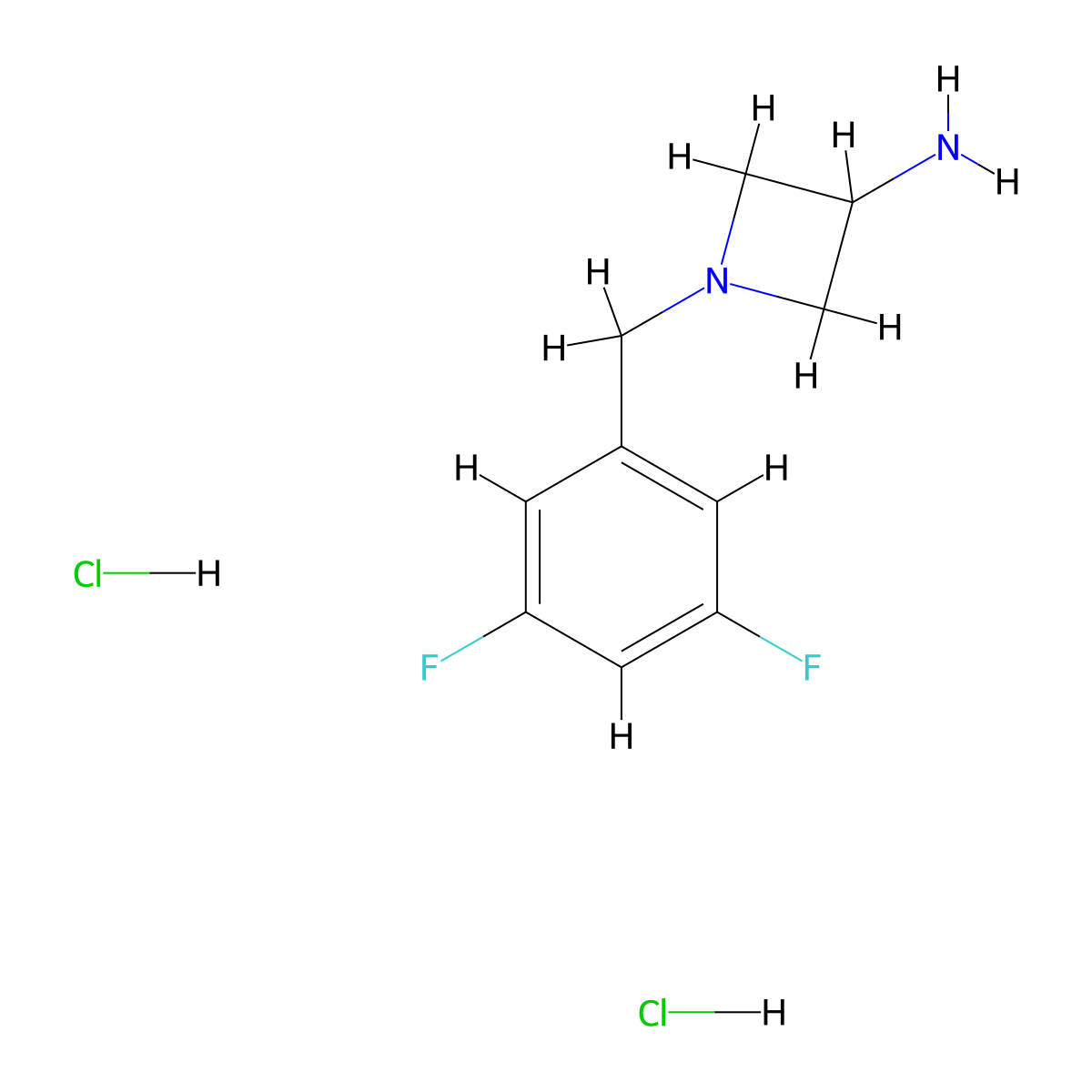 1-[(3,5-Difluorophenyl)methyl]azetidin-3-amine dihydrochloride molecular structure, CAS 1989671-94-4