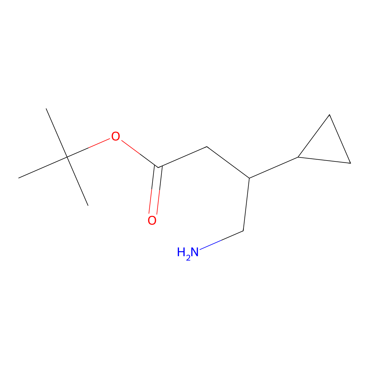 Tert-butyl 4-amino-3-cyclopropylbutanoate molecular structure, CAS 1989671-95-5