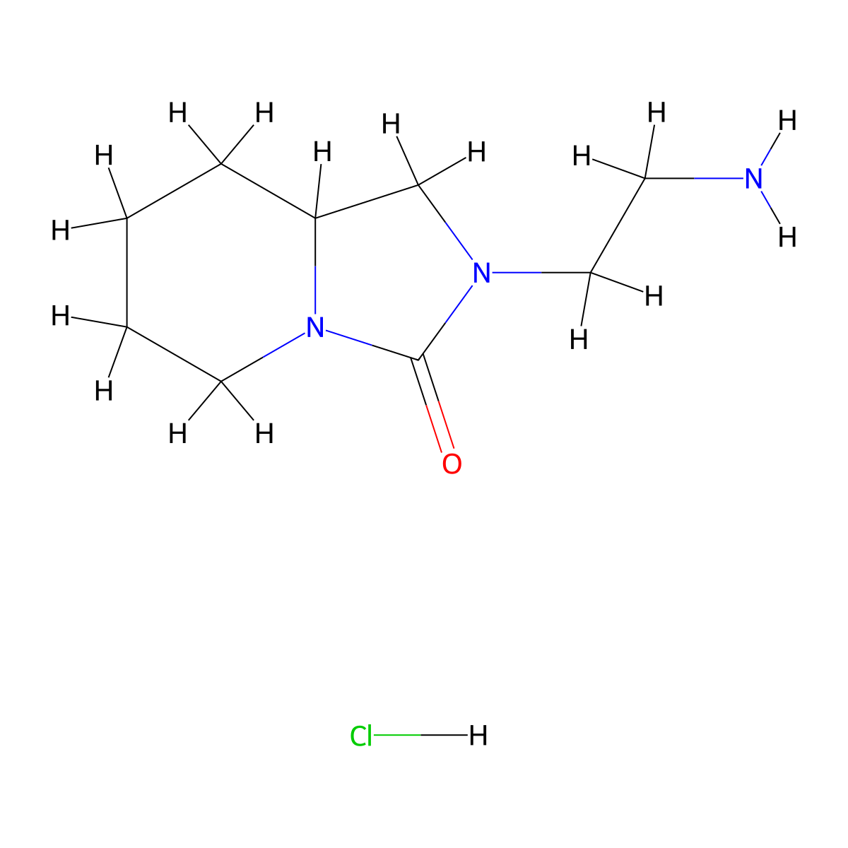 2-(2-Aminoethyl)-octahydroimidazolidino[1,5-a]pyridin-3-one hydrochloride molecular structure, CAS 1989672-00-5
