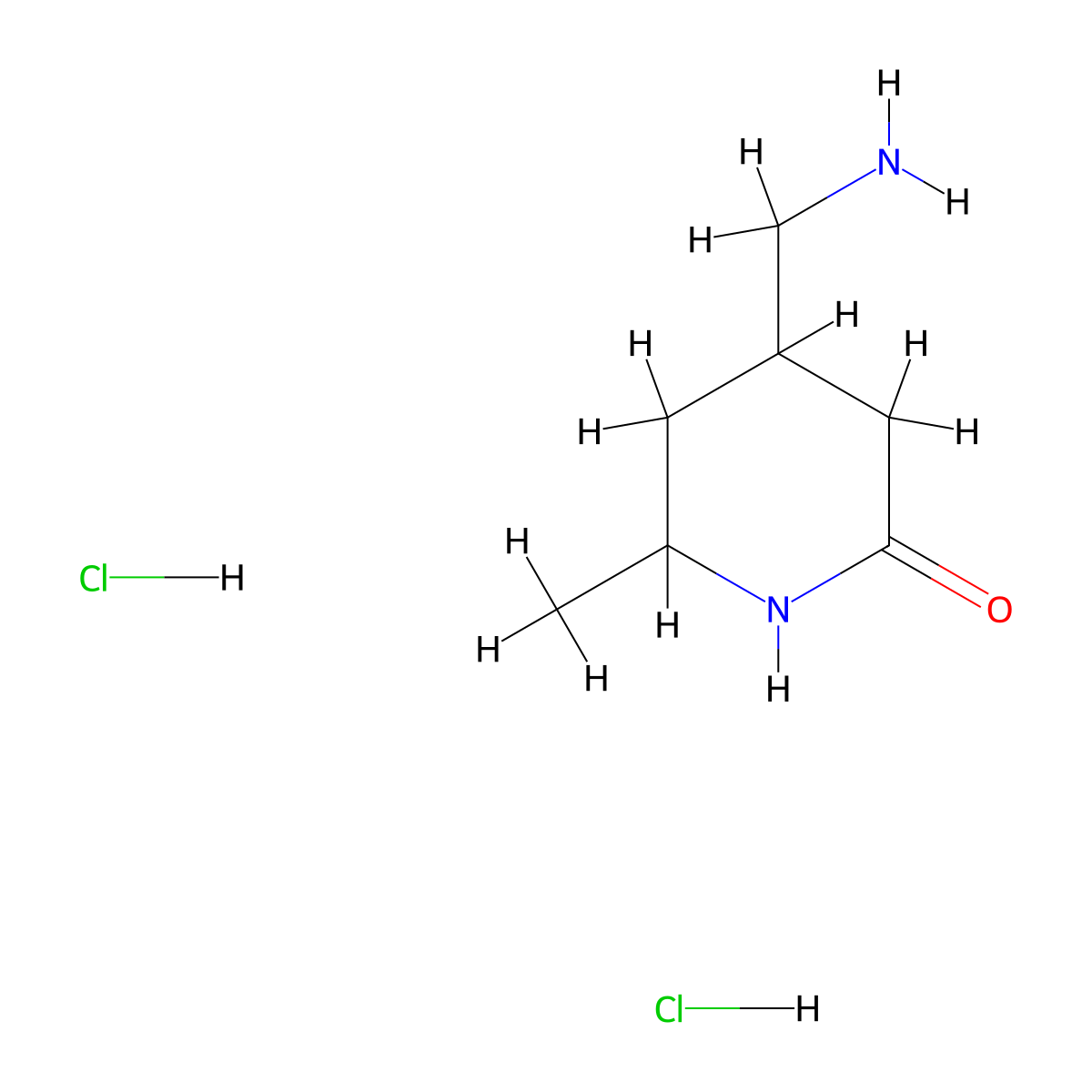 4-(Aminomethyl)-6-methylpiperidin-2-one dihydrochloride molecular structure, CAS 1989672-02-7