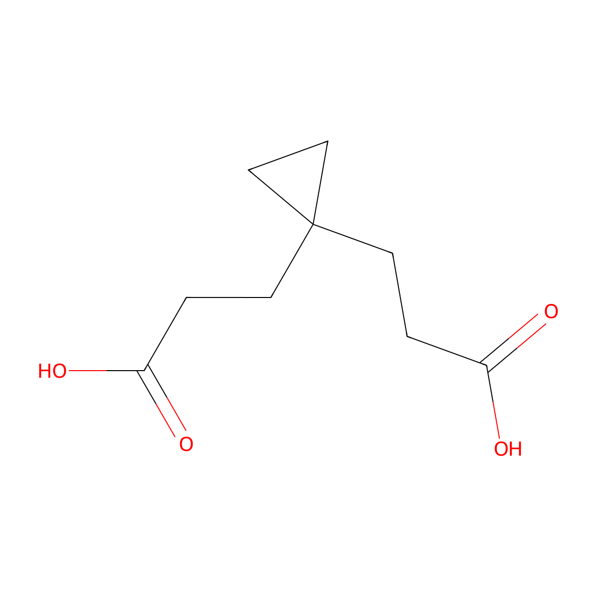 3-(1-(2-Carboxyethyl)cyclopropyl)propanoic acid molecular structure, CAS 1989672-04-9