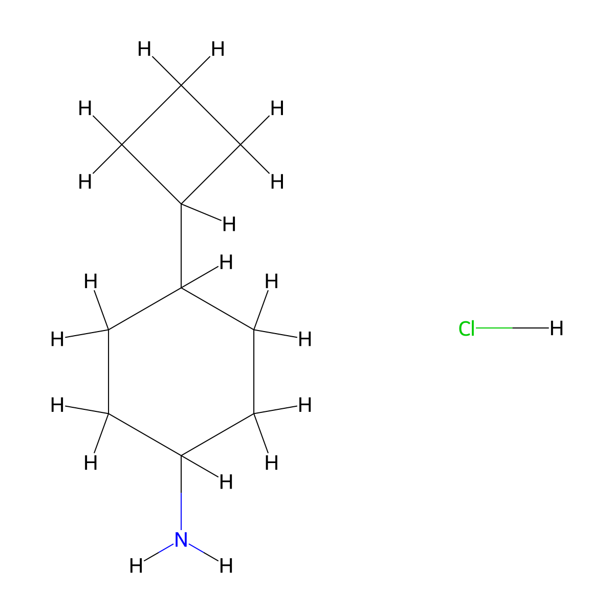 4-Cyclobutylcyclohexan-1-amine hydrochloride molecular structure, CAS 1989672-08-3