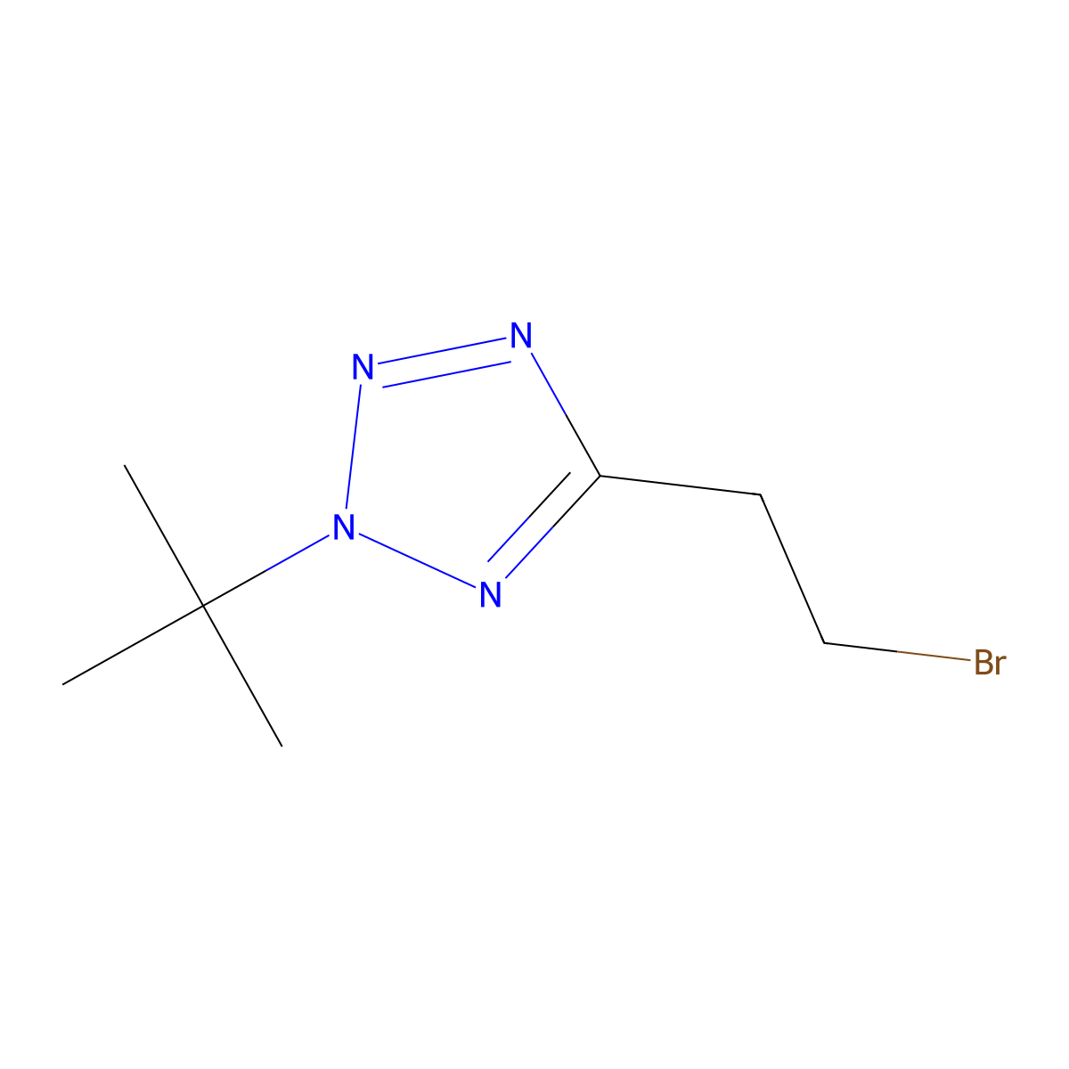 5-(2-bromoethyl)-2-tert-butyl-2H-1,2,3,4-tetrazole molecular structure, CAS 1989672-15-2