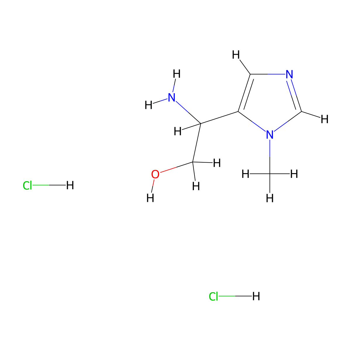 2-amino-2-(1-methyl-1H-imidazol-5-yl)ethan-1-ol dihydrochloride molecular structure, CAS 1989672-17-4