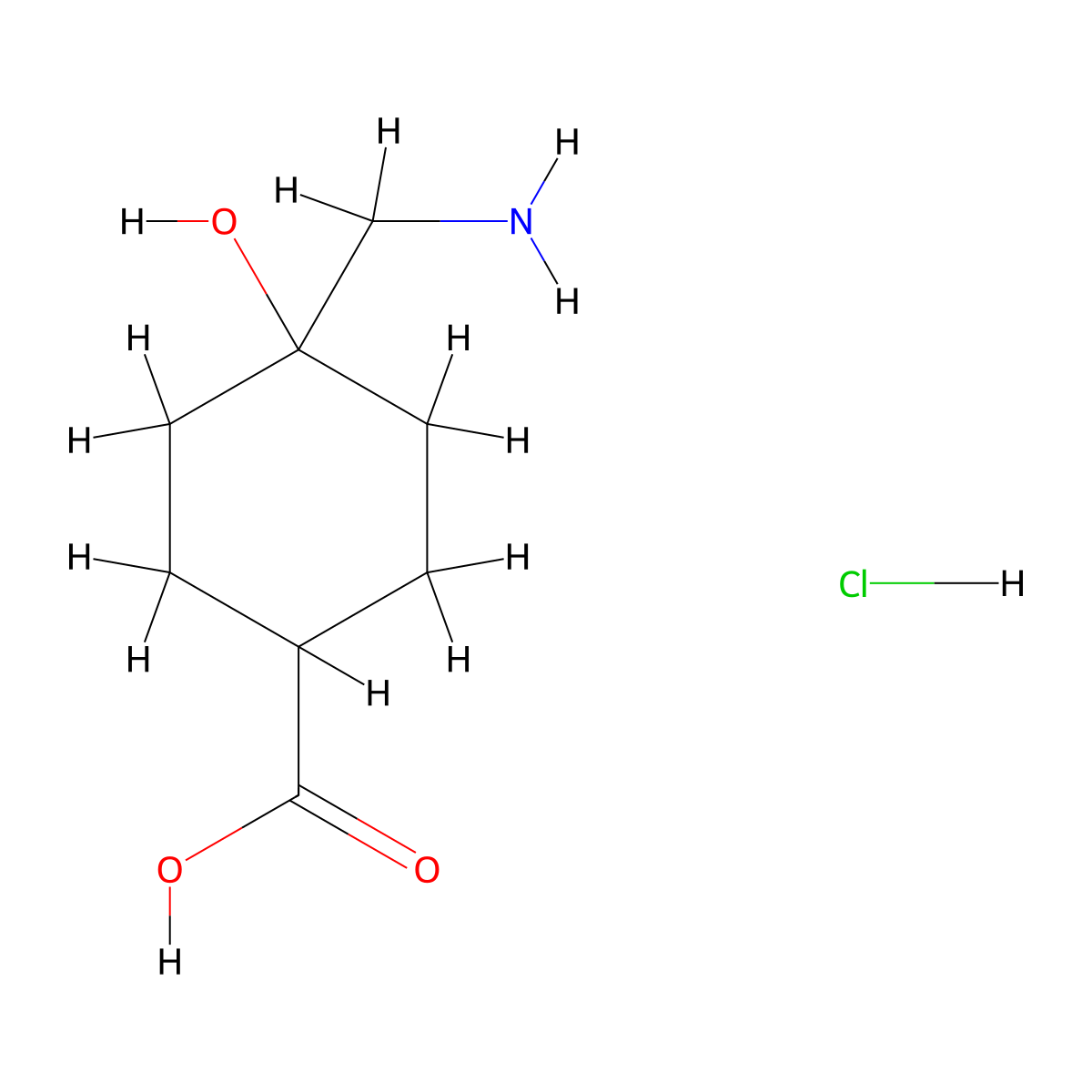 4-(Aminomethyl)-4-hydroxycyclohexane-1-carboxylic acid hydrochloride molecular structure, CAS 1989672-25-4
