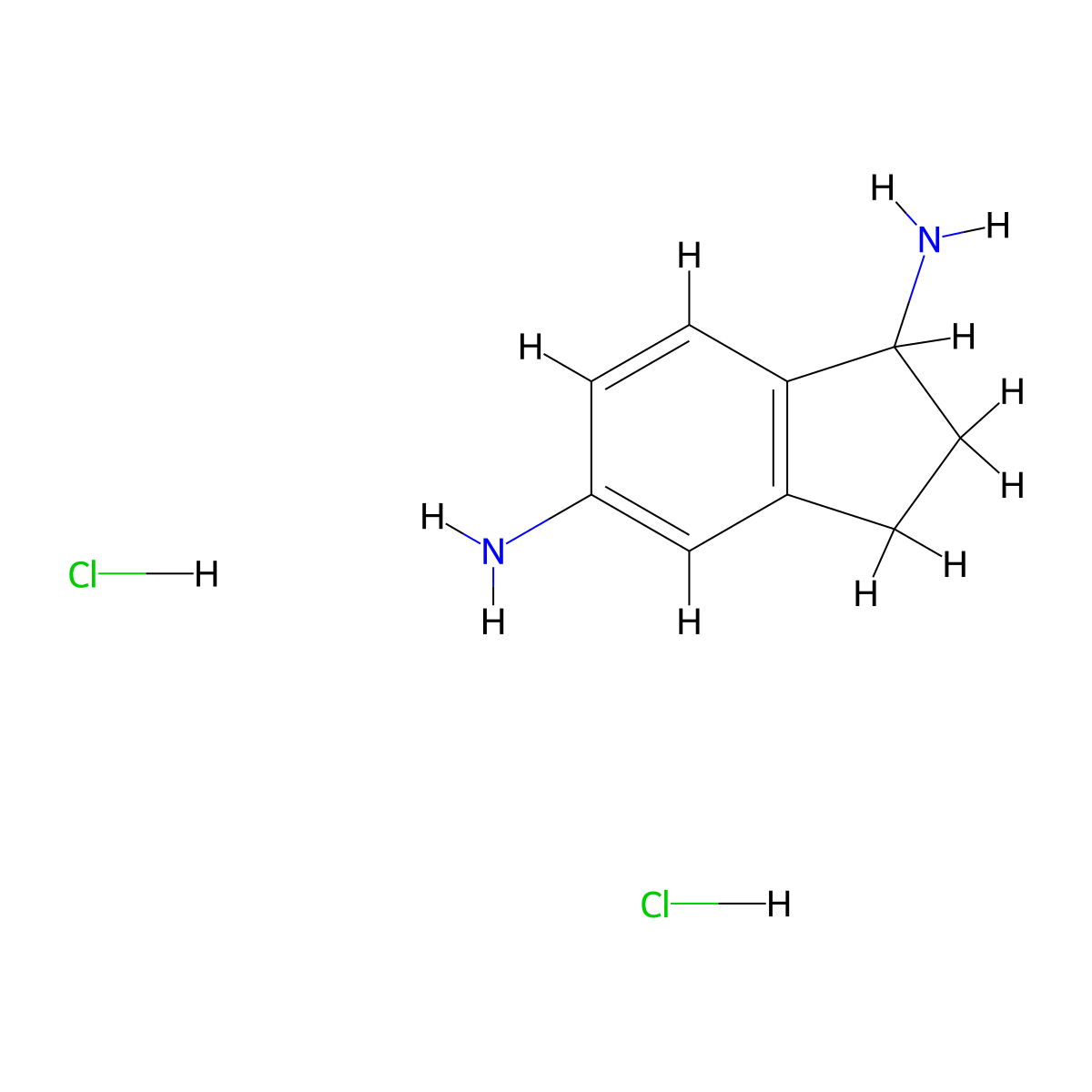 2,3-dihydro-1H-indene-1,5-diamine dihydrochloride molecular structure, CAS 1989672-27-6