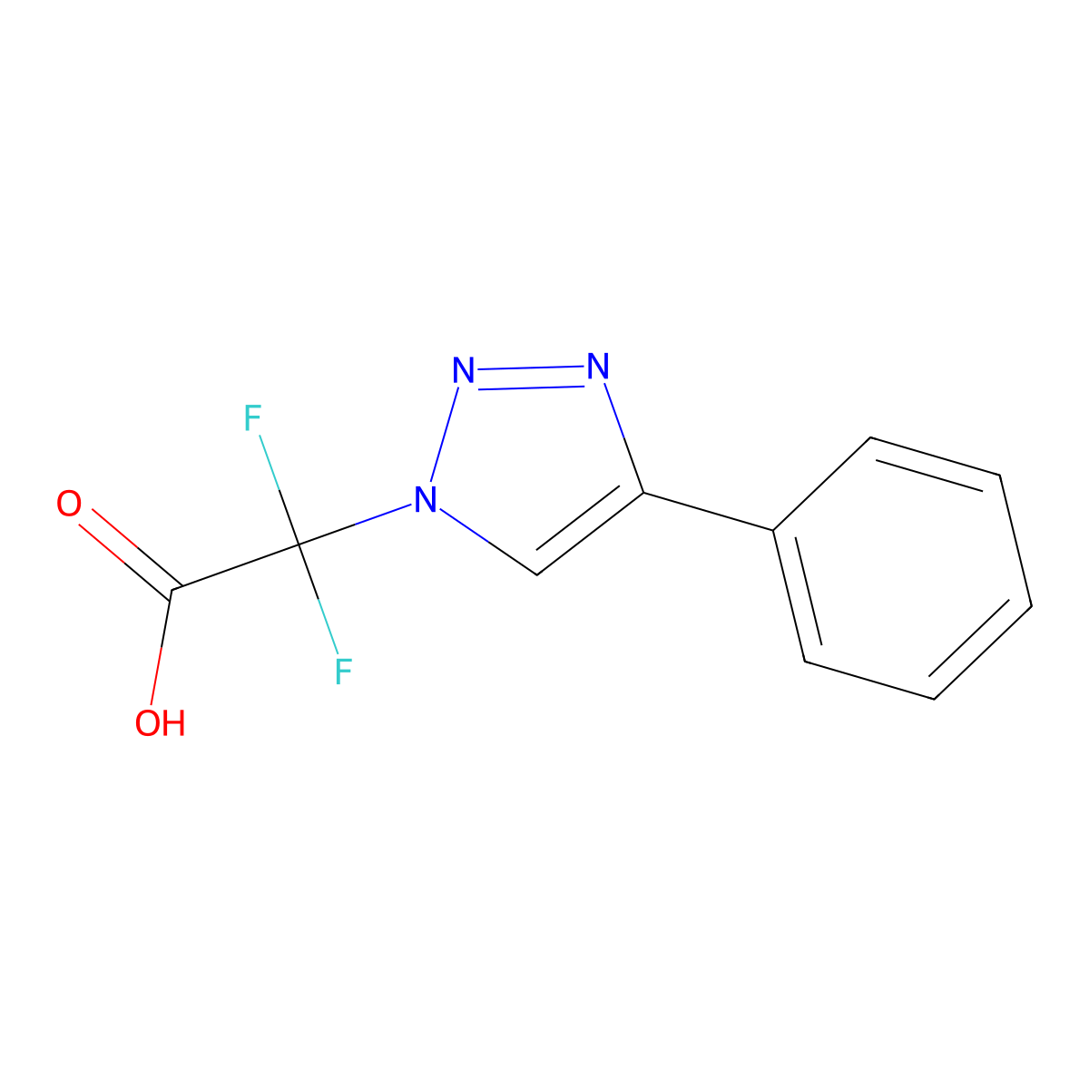 2,2-difluoro-2-(4-phenyl-1H-1,2,3-triazol-1-yl)acetic acid molecular structure, CAS 1989672-28-7