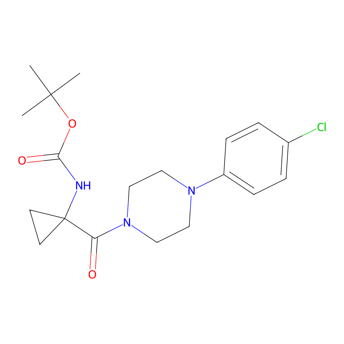 tert-butyl N-{1-[4-(4-chlorophenyl)piperazine-1-carbonyl]cyclopropyl}carbamate molecular structure, CAS 1989672-33-4