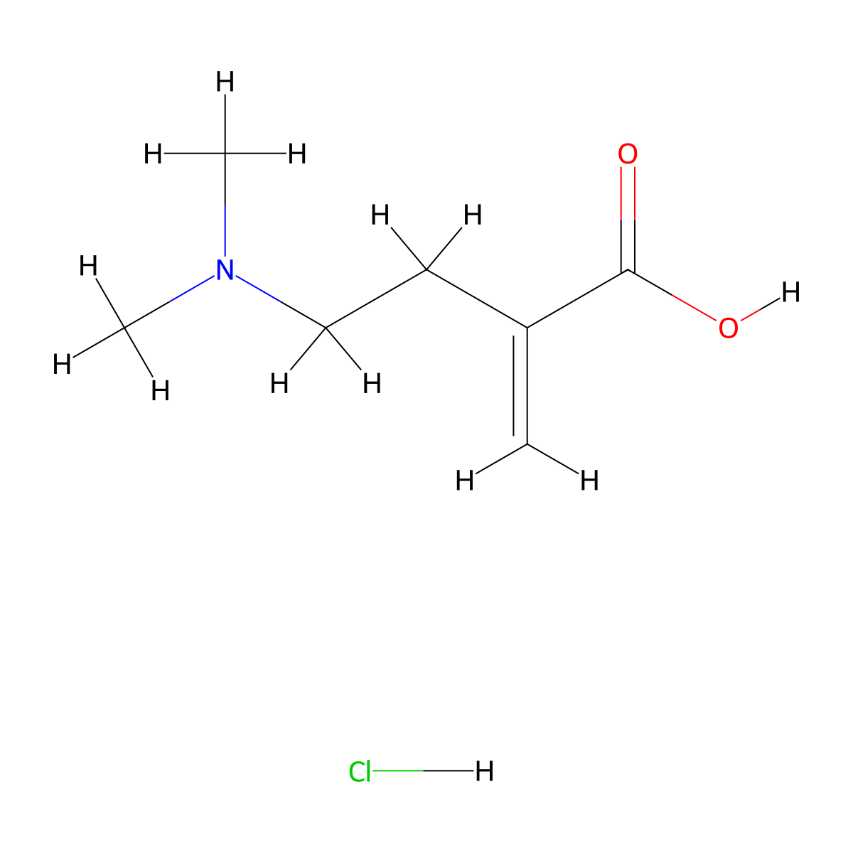 4-(Dimethylamino)-2-methylidenebutanoic acid hydrochloride molecular structure, CAS 1989672-40-3