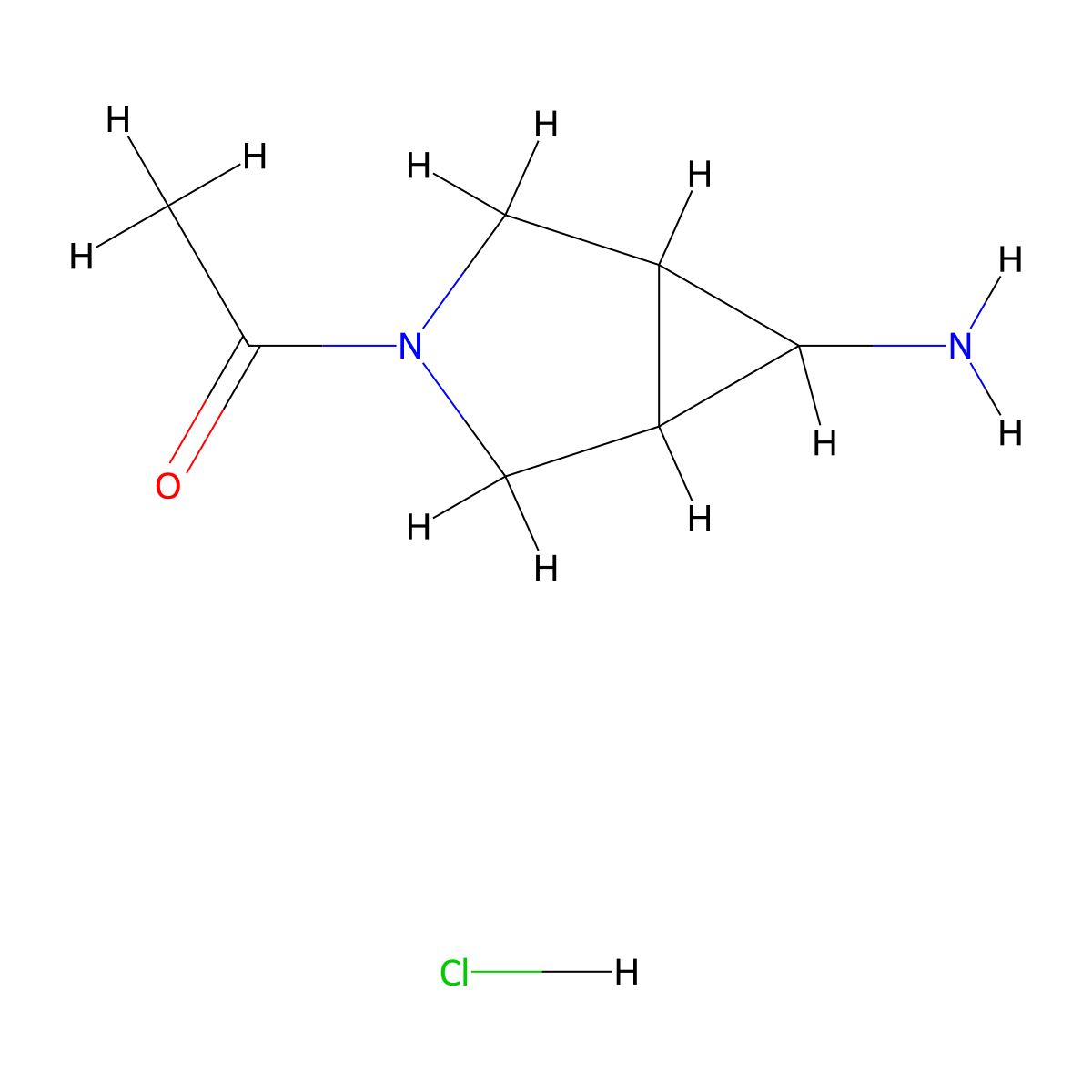 1-(6-Amino-3-azabicyclo[3.1.0]hexan-3-yl)ethan-1-one hydrochloride molecular structure, CAS 1989672-41-4
