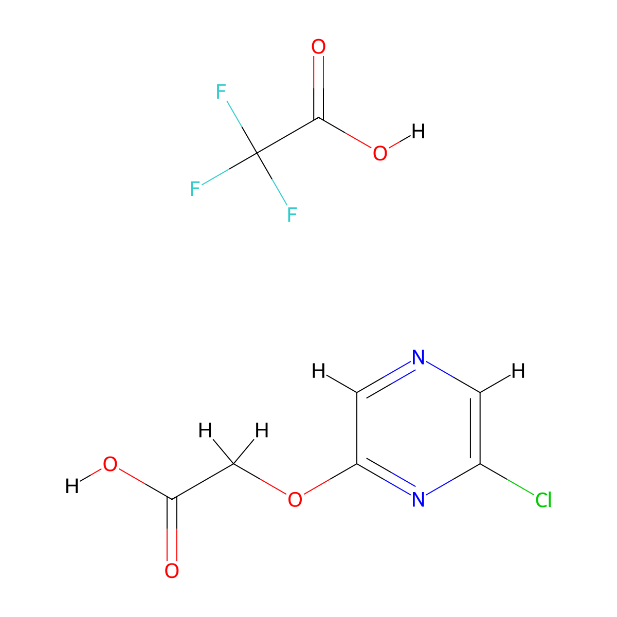 2-[(6-Chloropyrazin-2-yl)oxy]acetic acid trifluoroacetic acid molecular structure, CAS 1989672-42-5